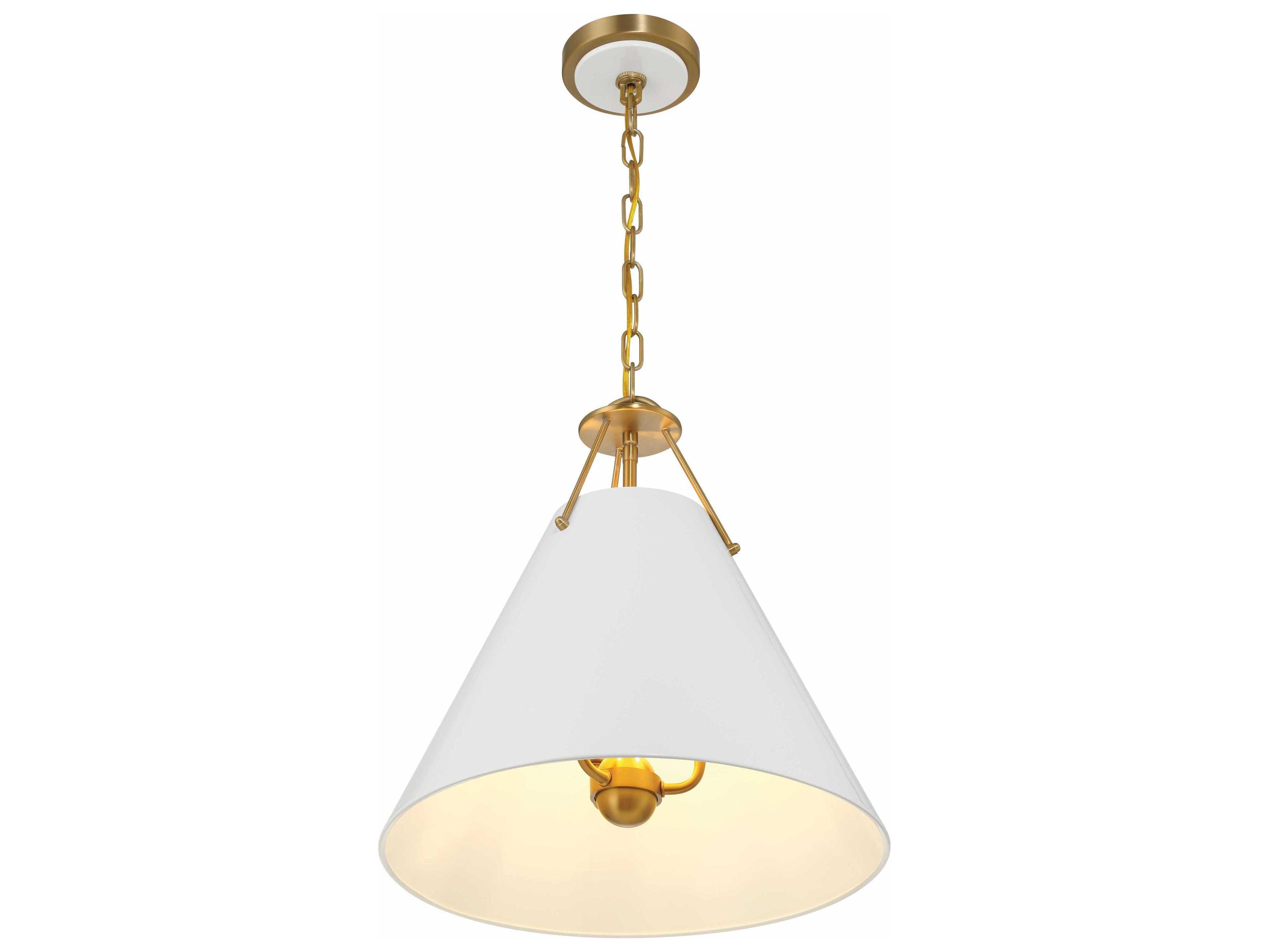 Crystorama Xavier 3-Light Vibrant Gold White Pendant