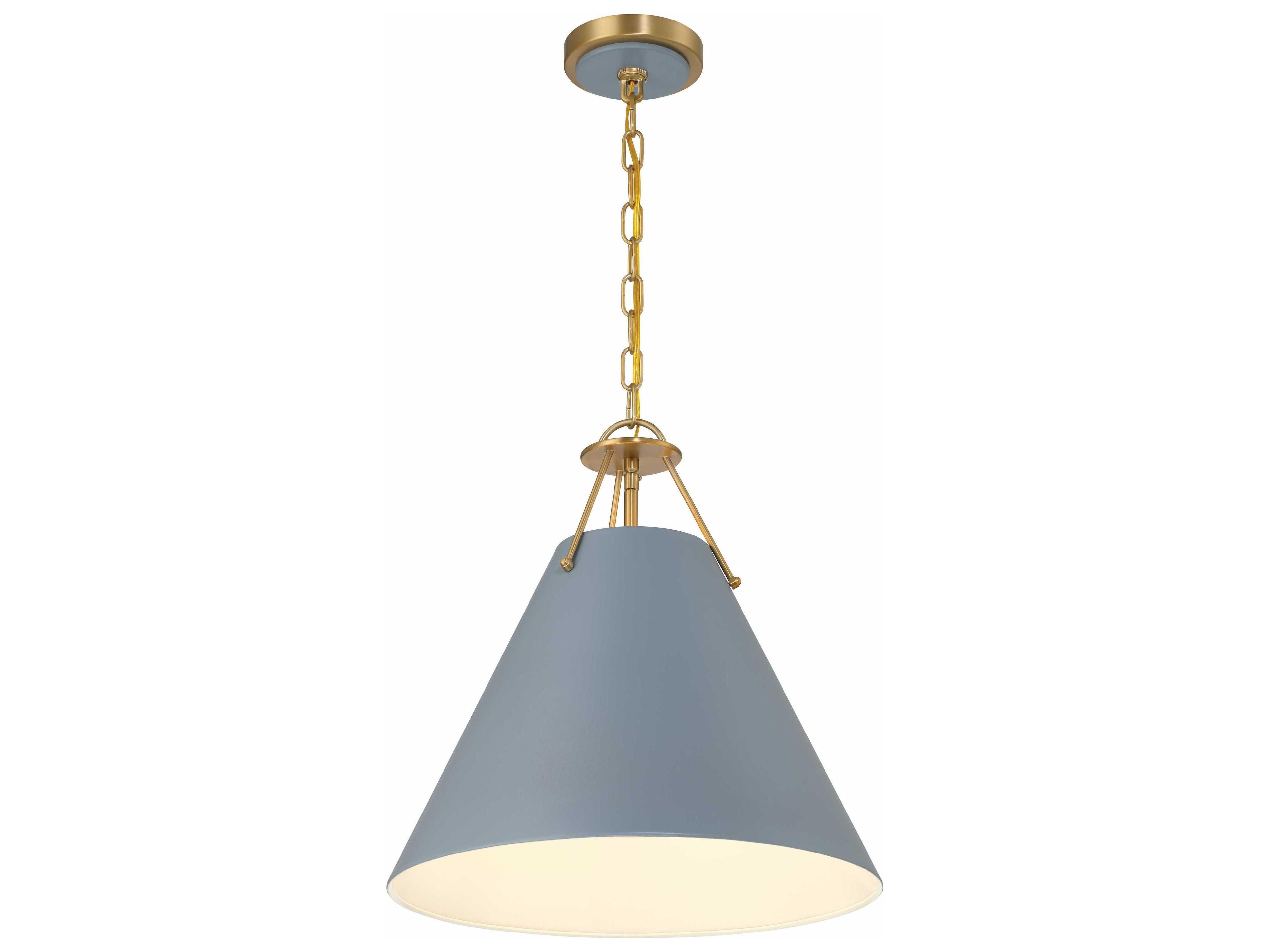 Crystorama Xavier 3-Light Vibrant Gold Blue Pendant