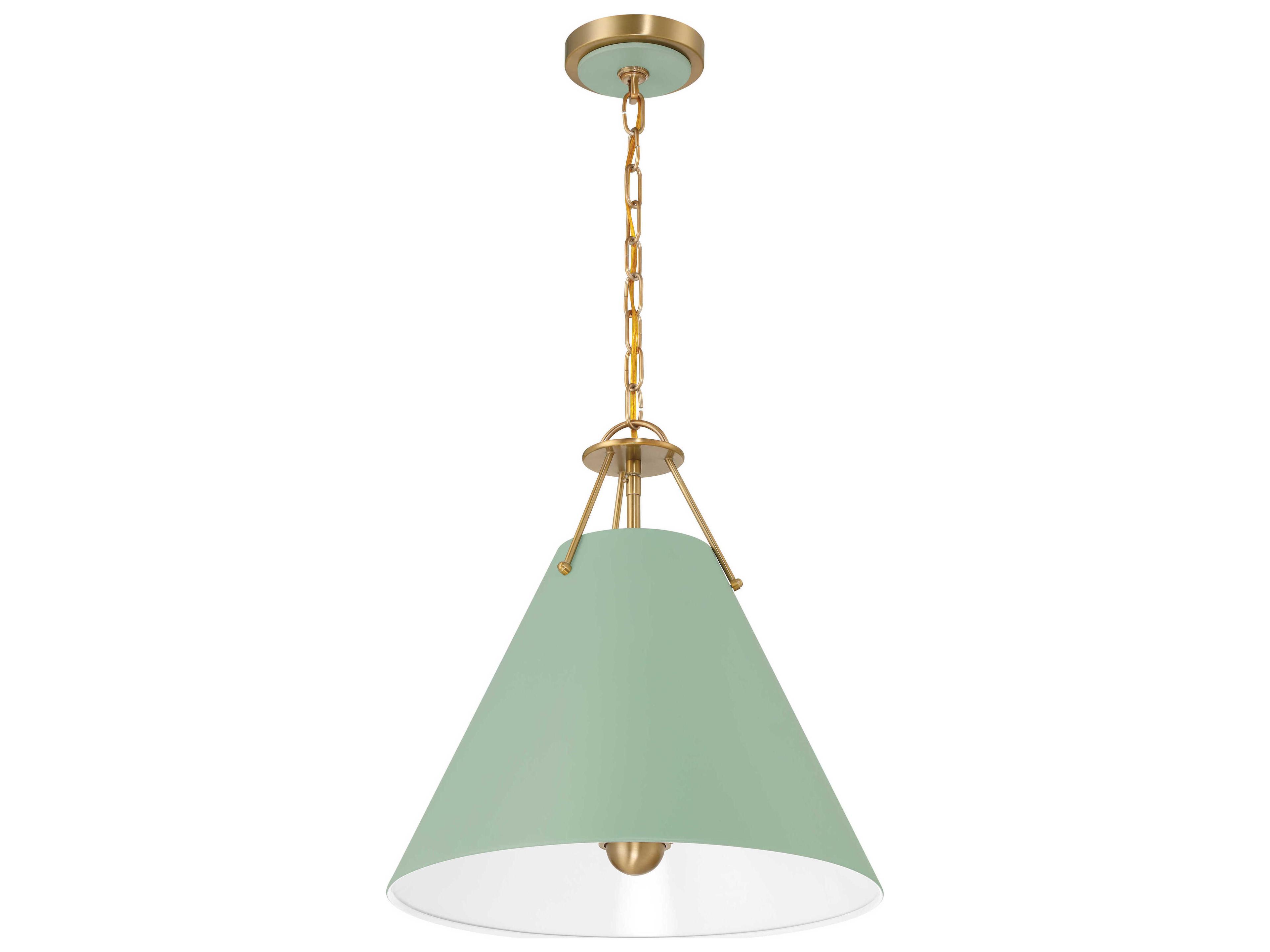 Crystorama Xavier 3-Light Vibrant Gold Green Pendant