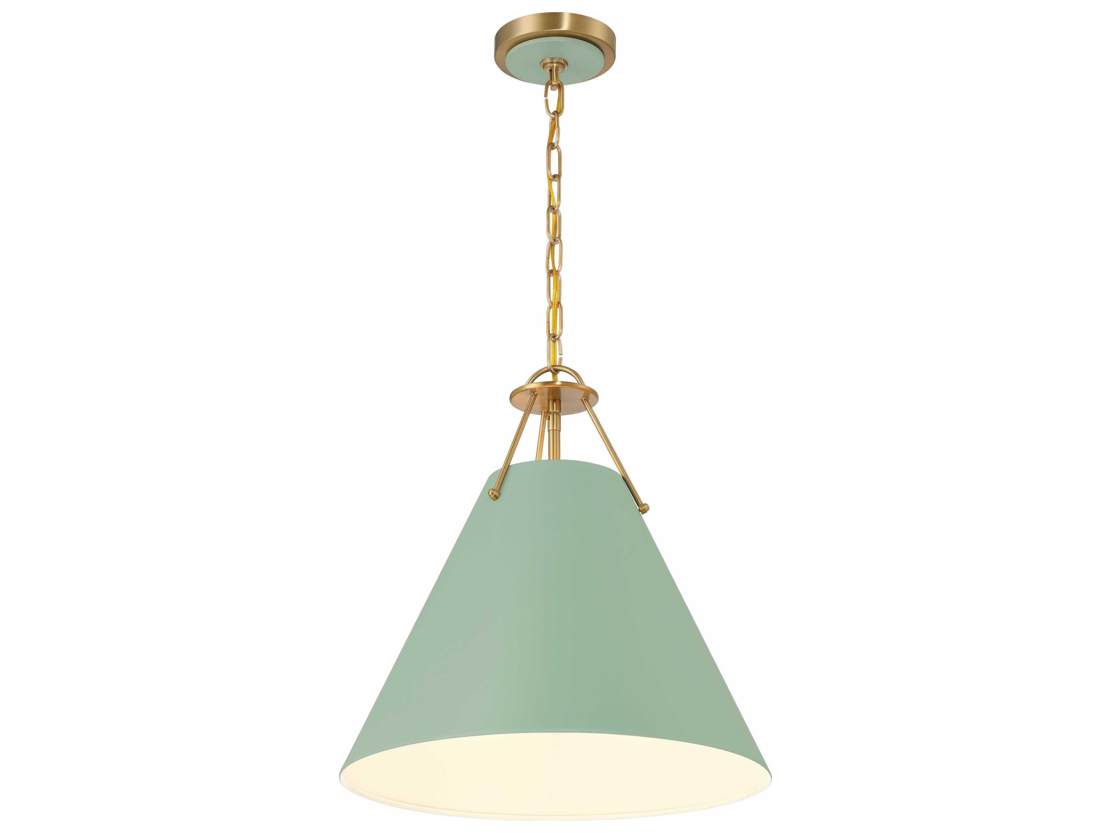 Crystorama Xavier 3-Light Vibrant Gold Green Pendant