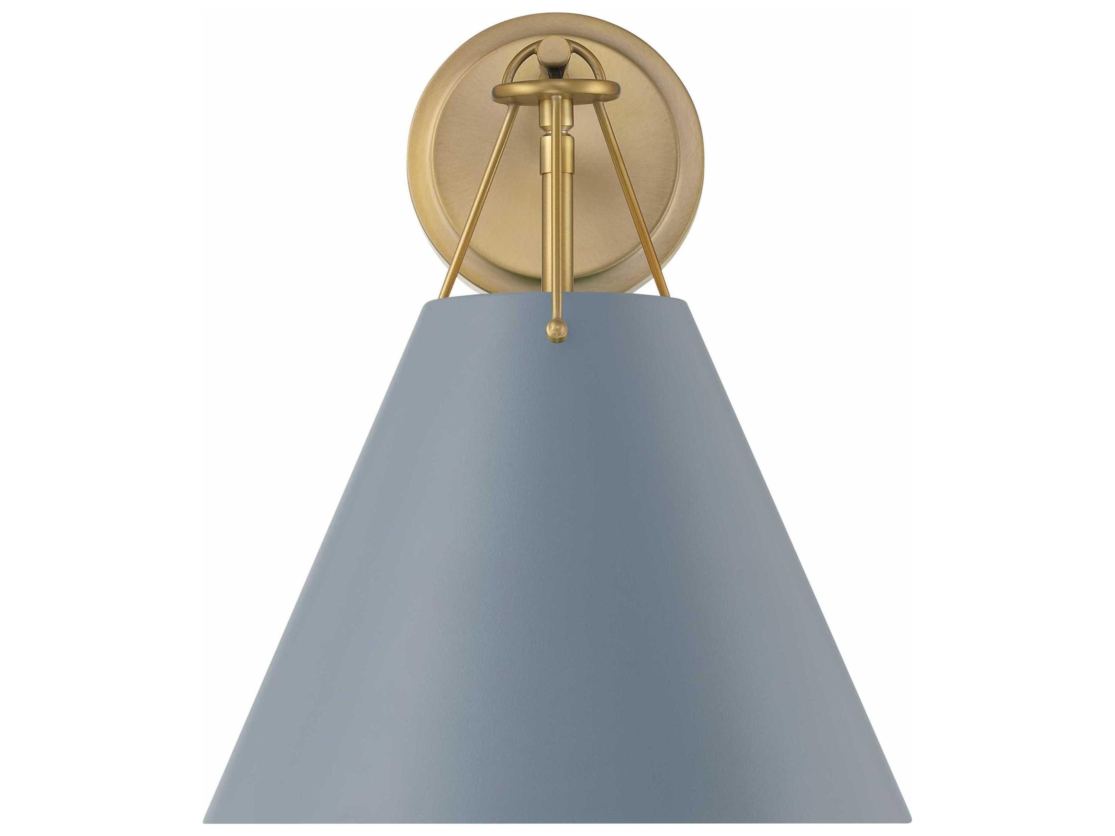Crystorama Xavier 1-Light Vibrant Gold Blue Wall Sconce