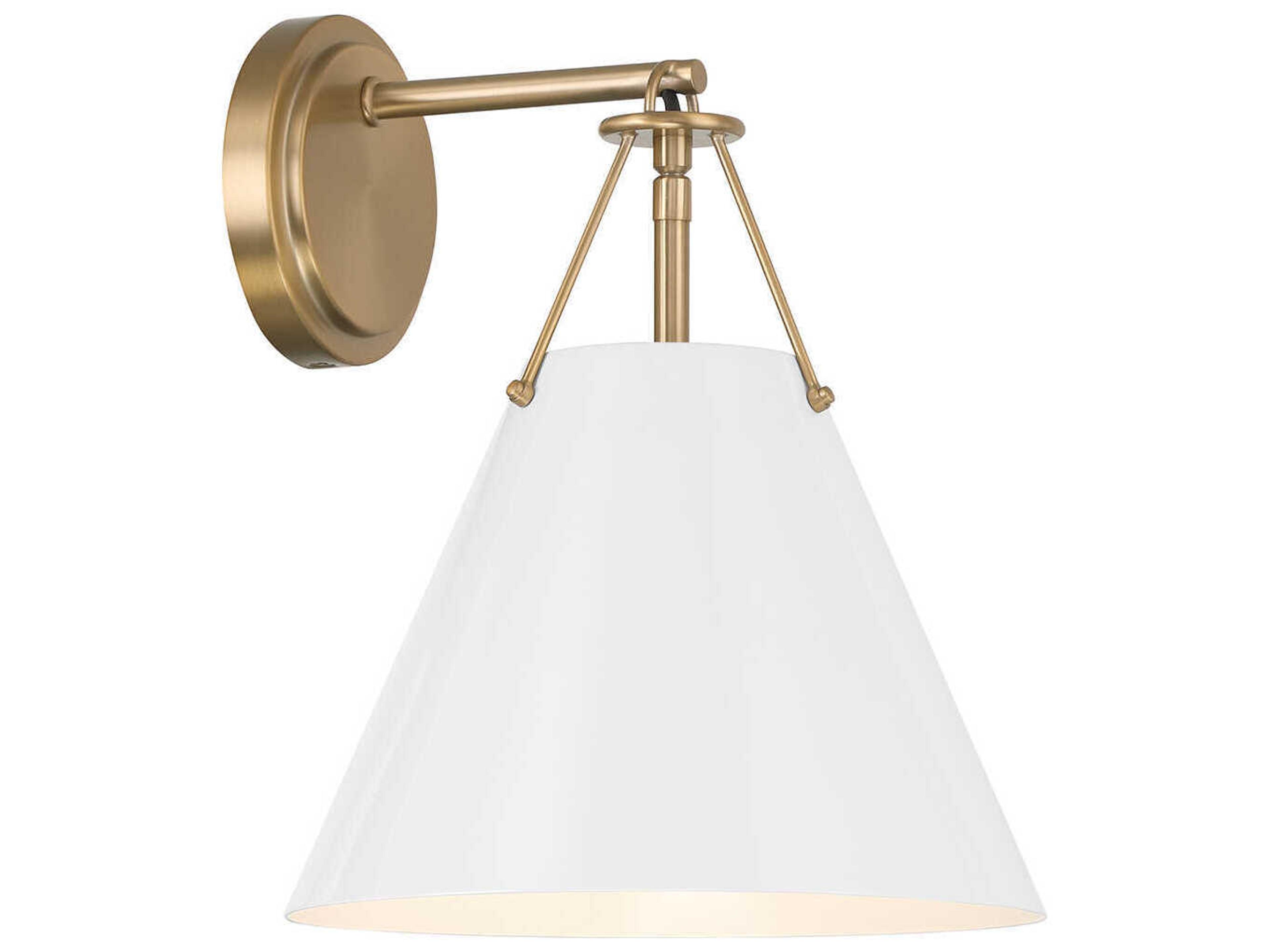 Xavier 1-Light Vibrant Gold White Wall Sconce