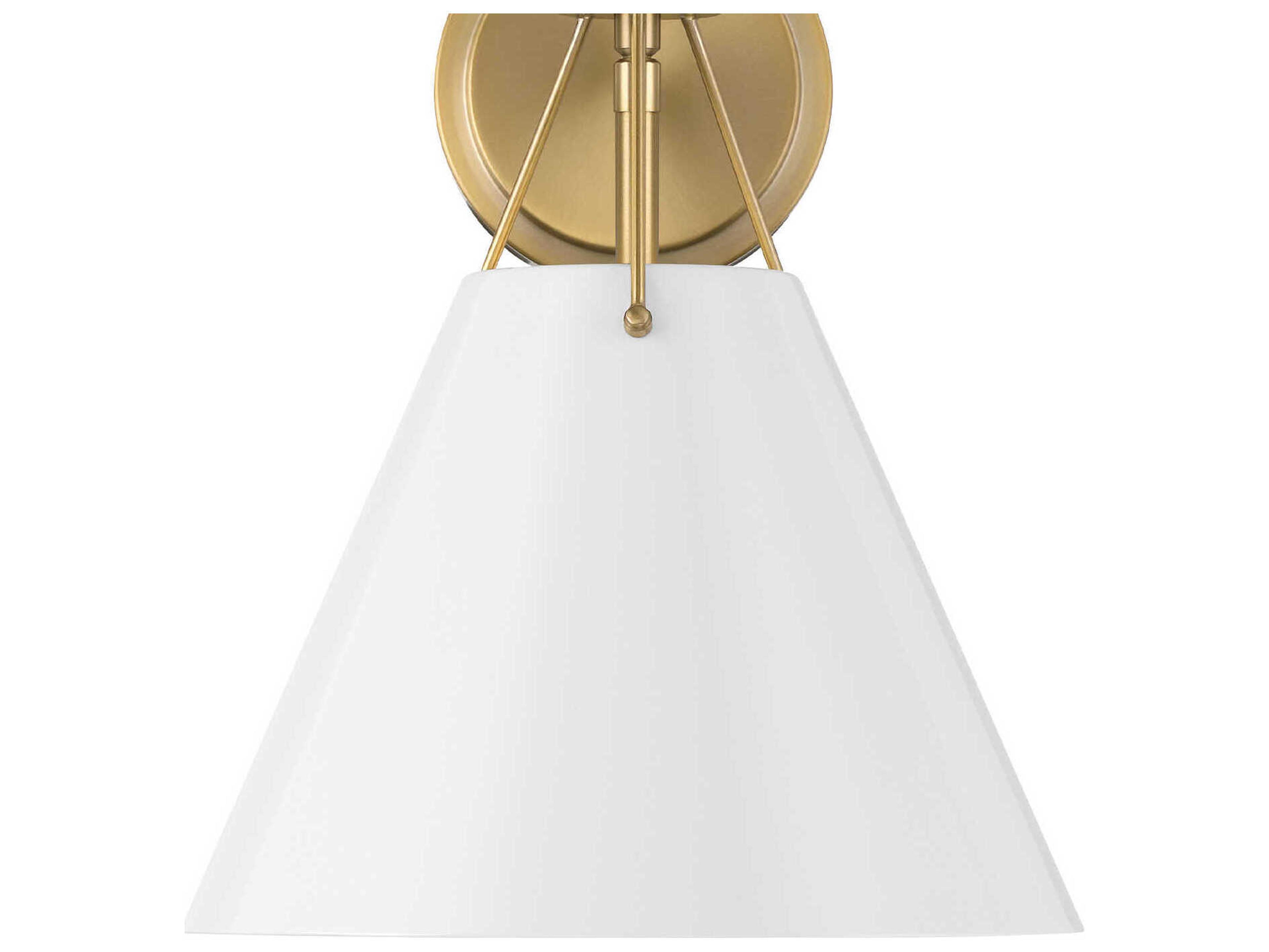 Crystorama Xavier 1-Light Vibrant Gold White Wall Sconce