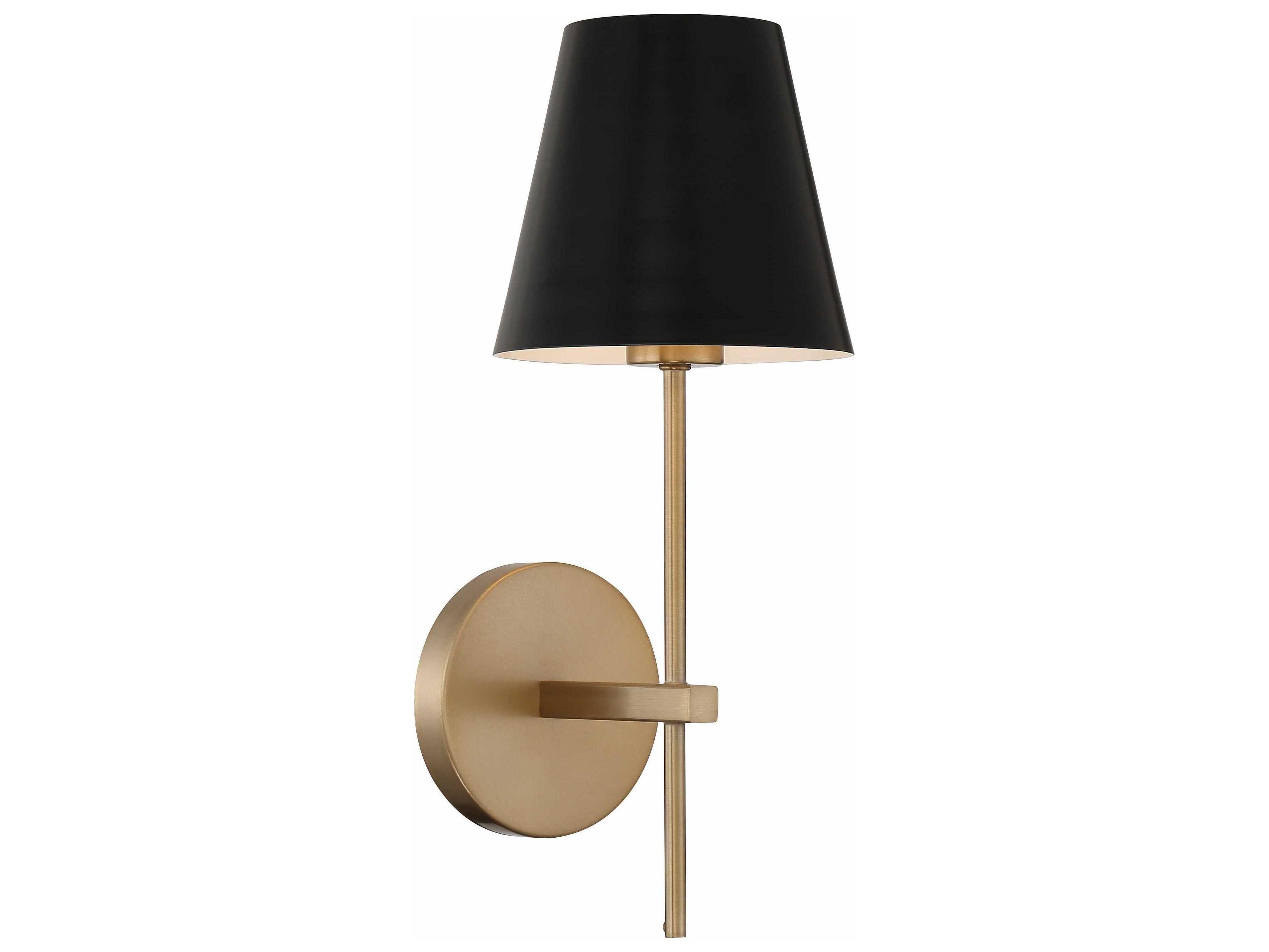 Xavier 1-Light Wall Sconce in Vibrant Gold with Convertible Shades