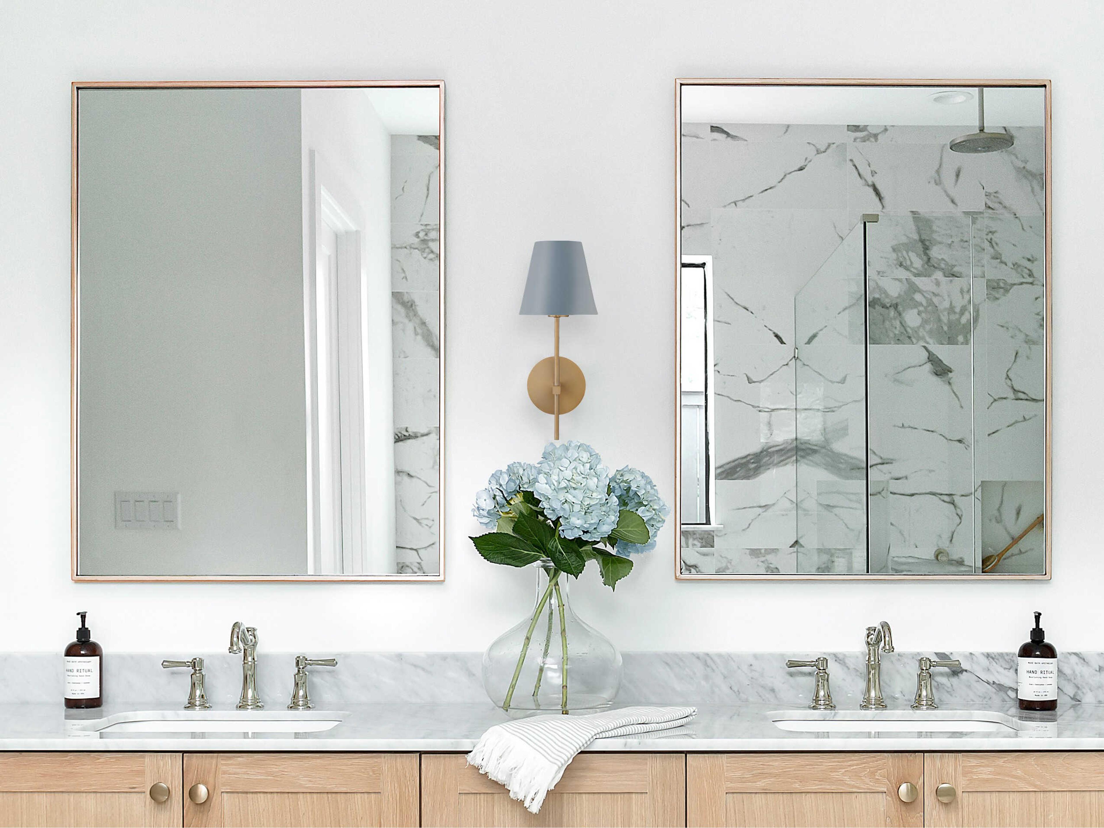 Crystorama Xavier 1-Light Vibrant Gold Blue Wall Sconce