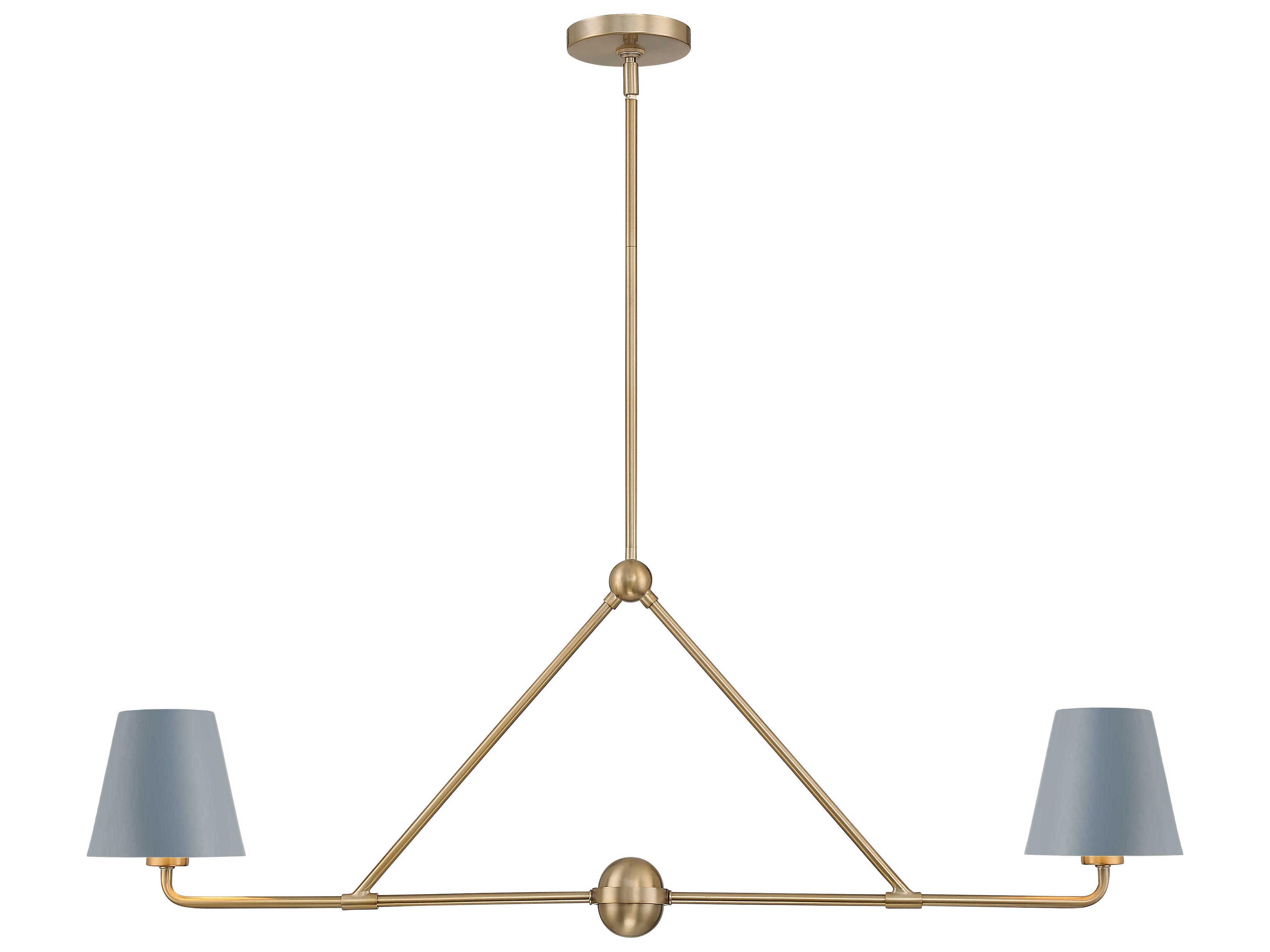 Crystorama Xavier 2-Light Vibrant Gold Blue Island Pendant