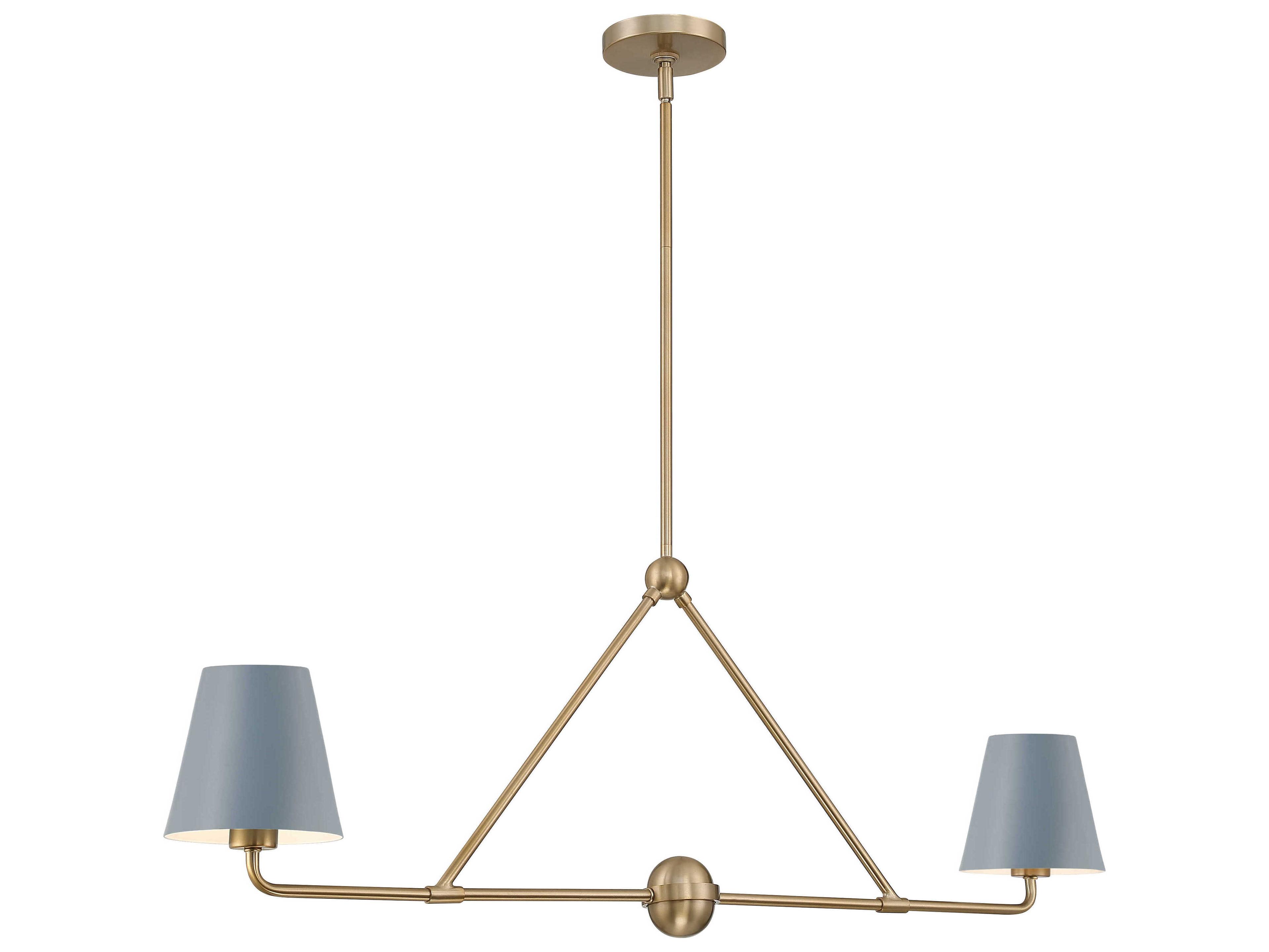 Crystorama Xavier 2-Light Vibrant Gold Blue Island Pendant