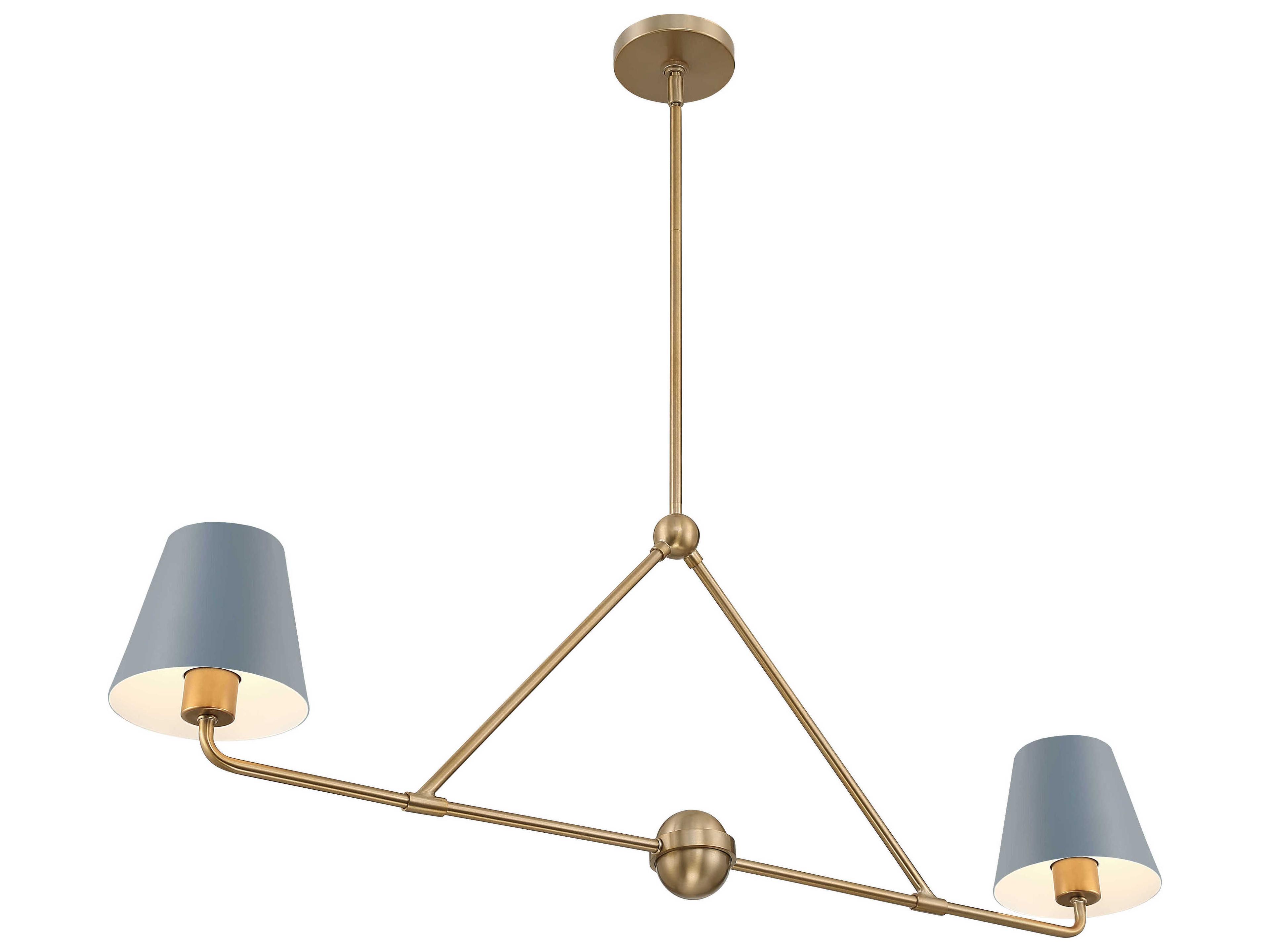 Crystorama Xavier 2-Light Vibrant Gold Blue Island Pendant