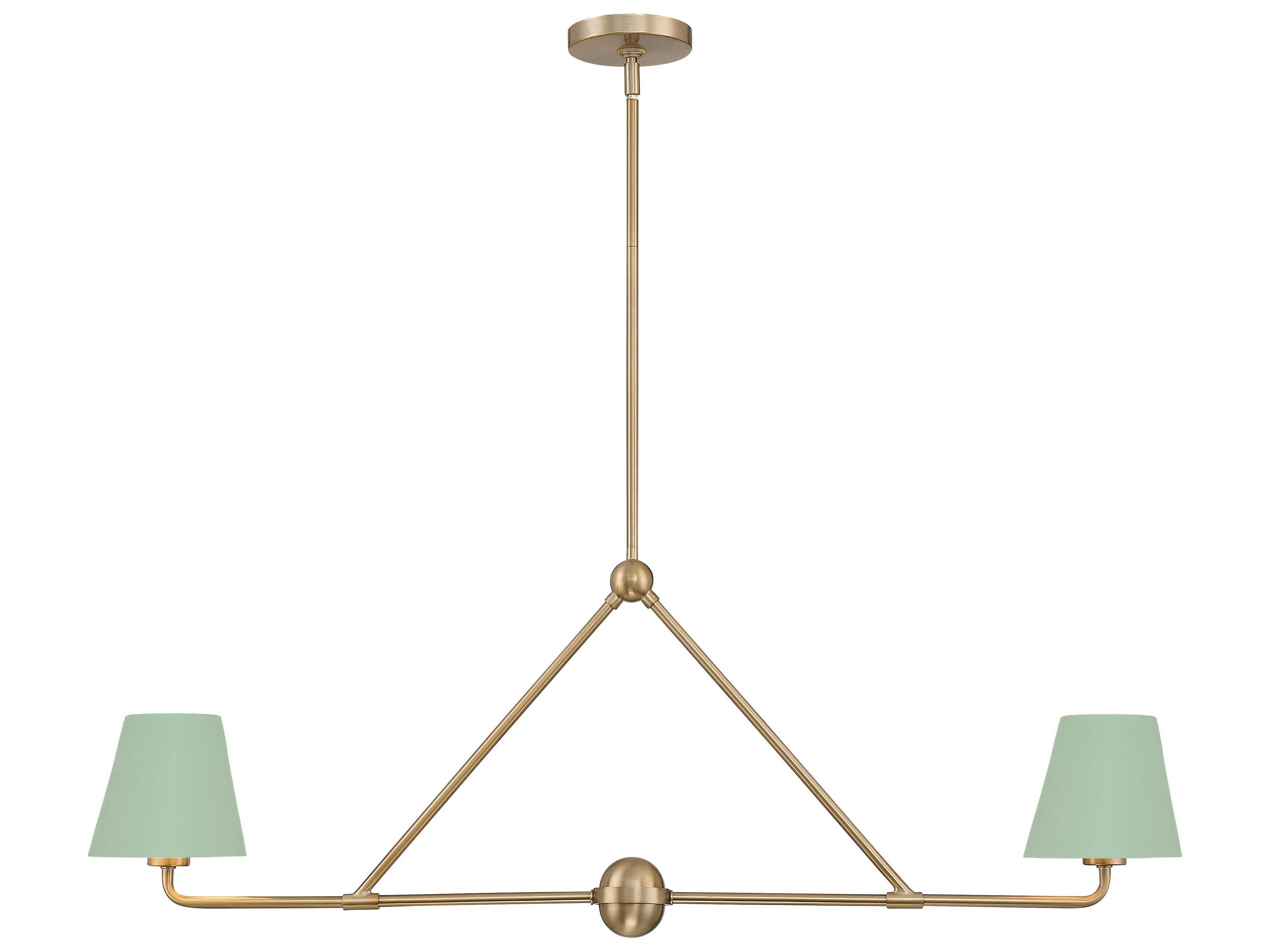 Xavier 2-Light Vibrant Gold Green Island Pendant