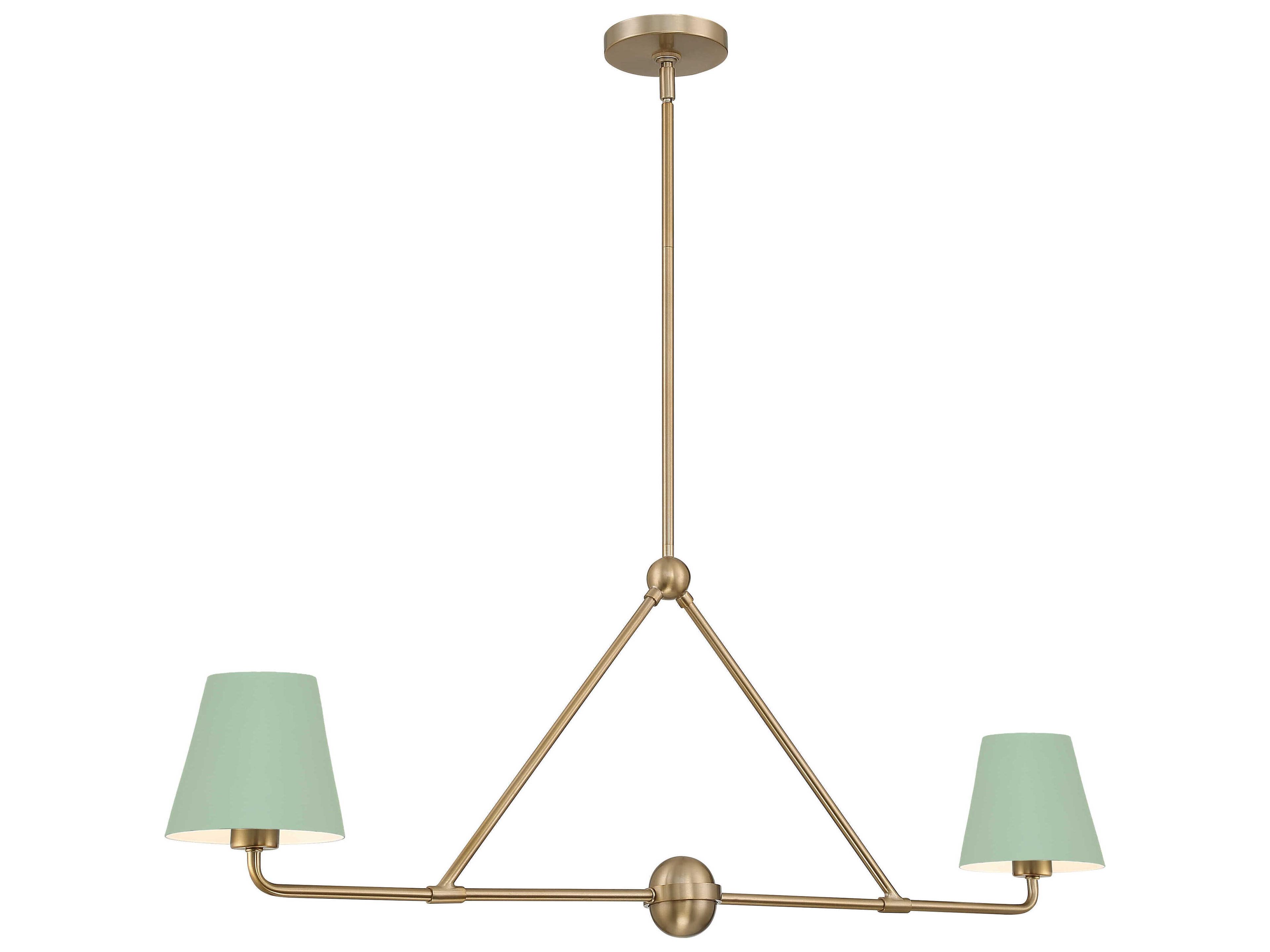 Crystorama Xavier 2-Light Vibrant Gold Green Island Pendant