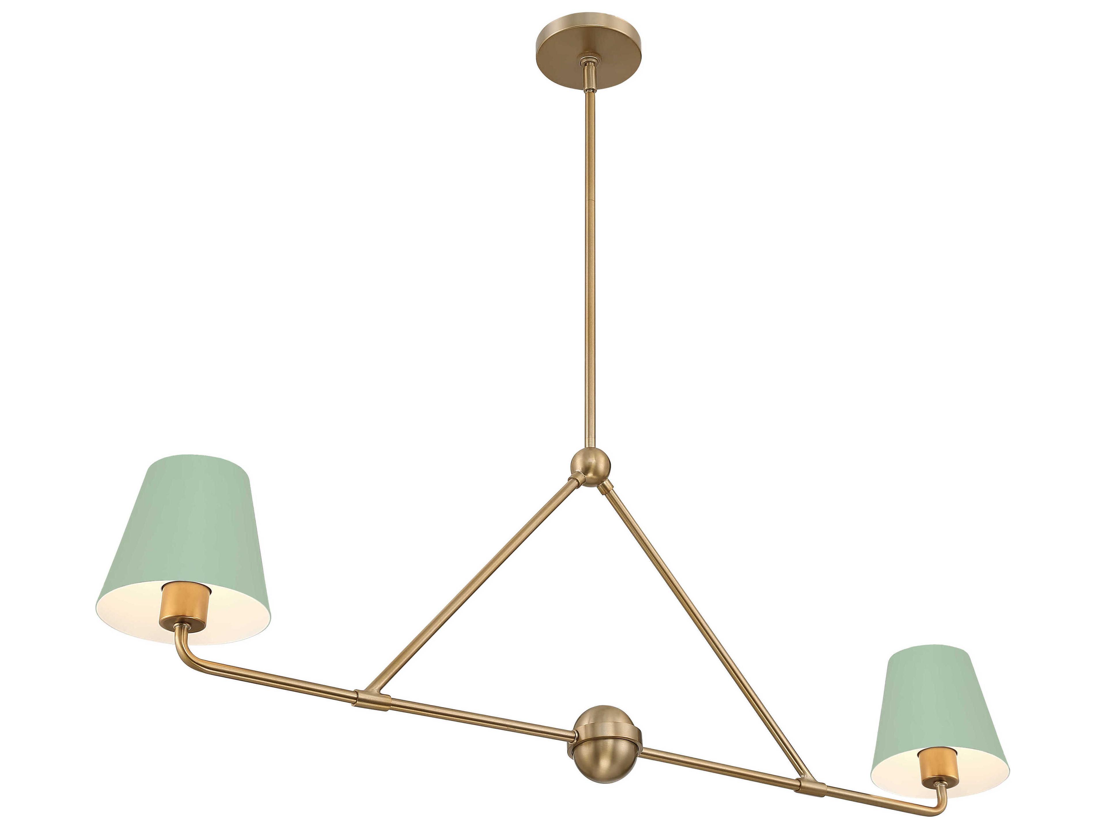 Crystorama Xavier 2-Light Vibrant Gold Green Island Pendant
