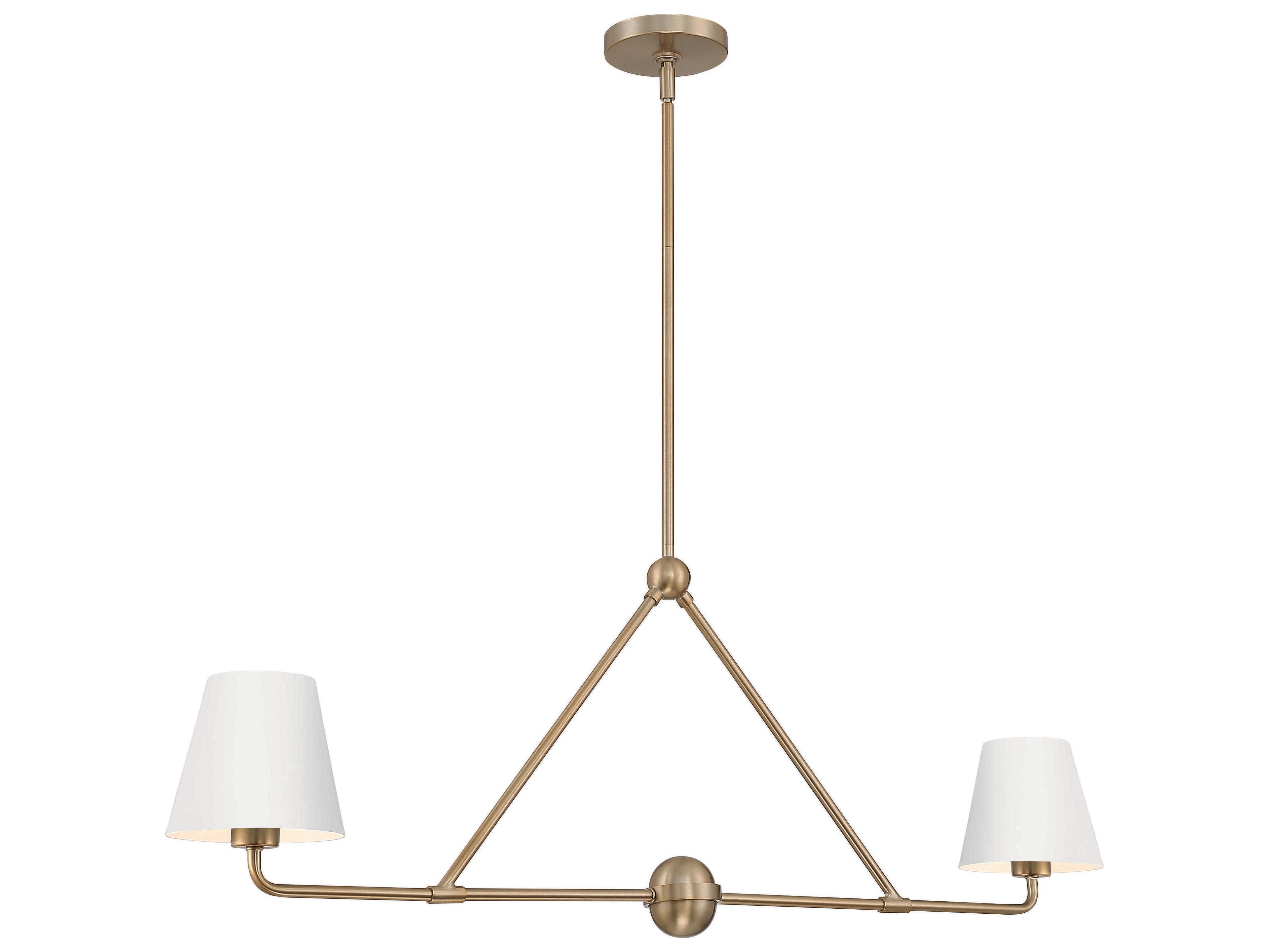 Crystorama Xavier 2-Light Vibrant Gold White Island Pendant