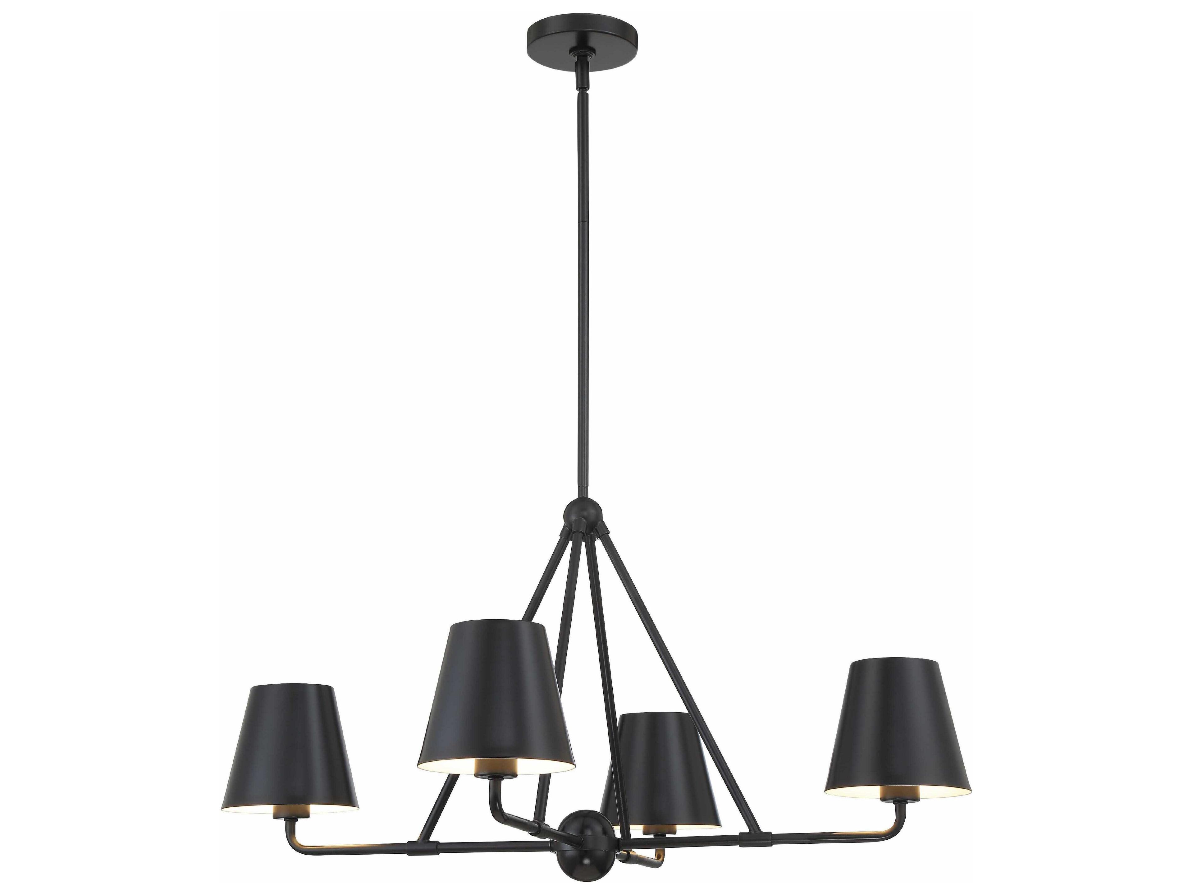 Xavier 4-Light Matte Black Empire Chandelier