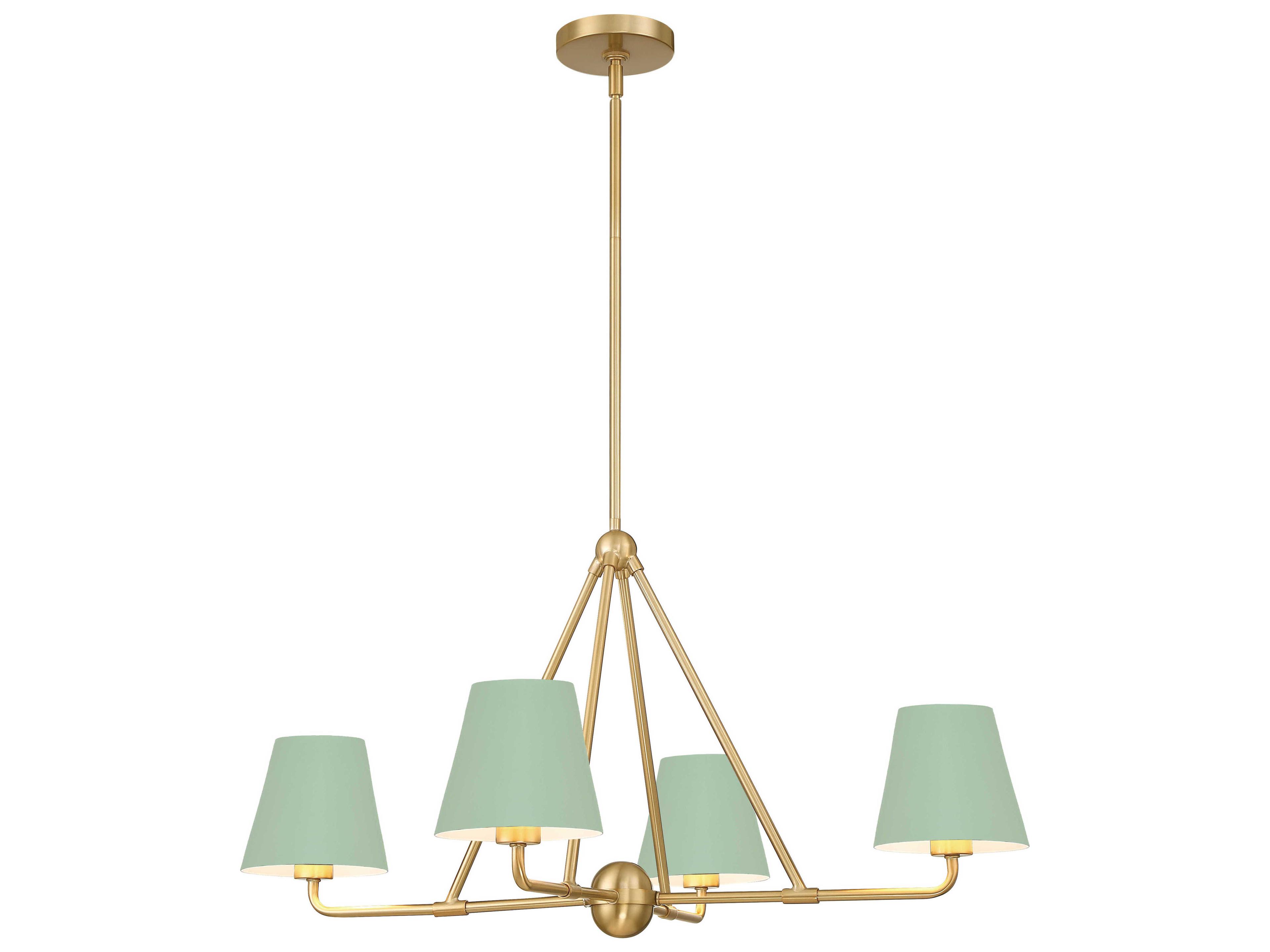Xavier 4-Light Vibrant Gold Green Chandelier