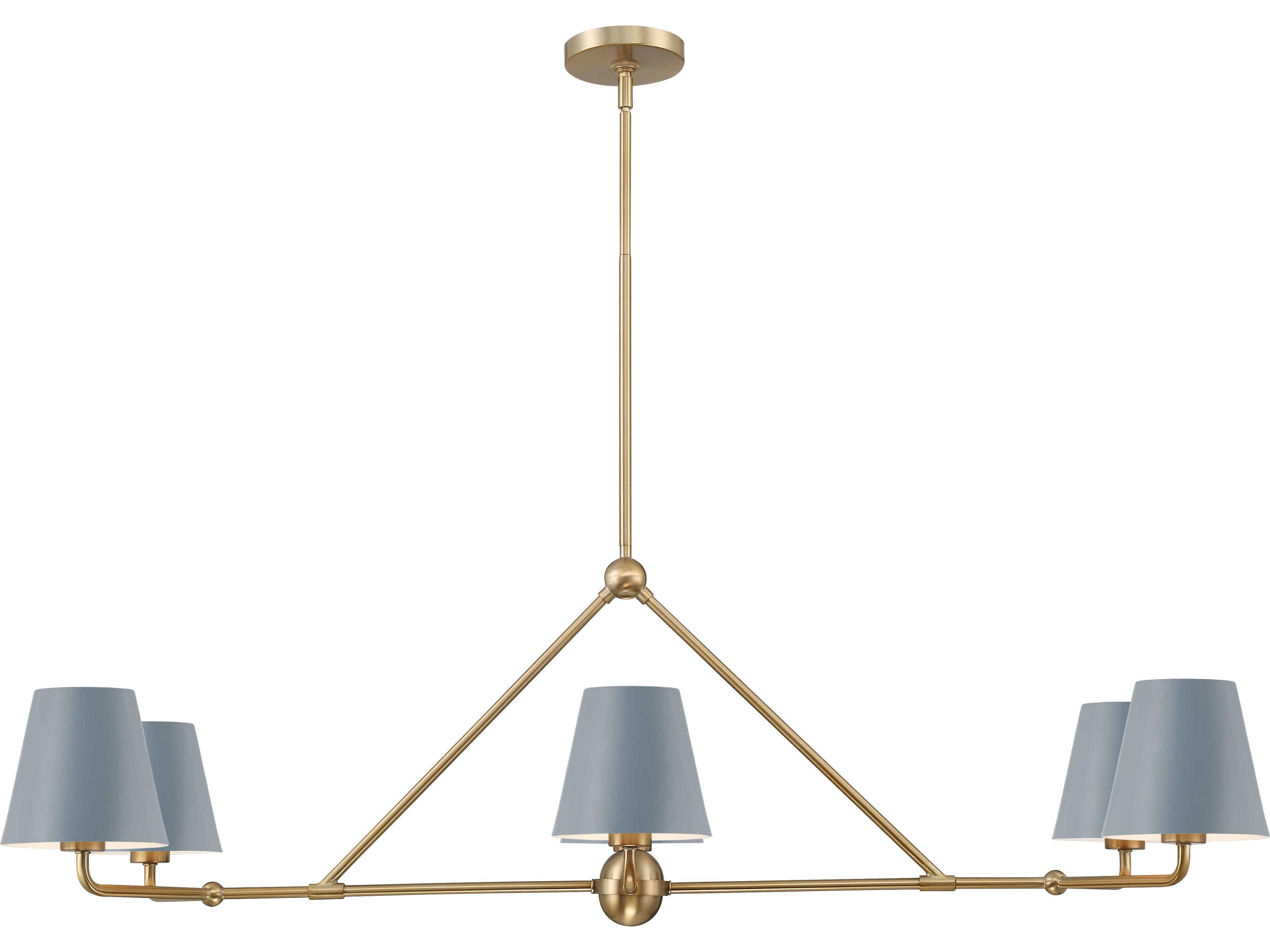 Crystorama Xavier 6-Light Vibrant Gold Blue Island Pendant