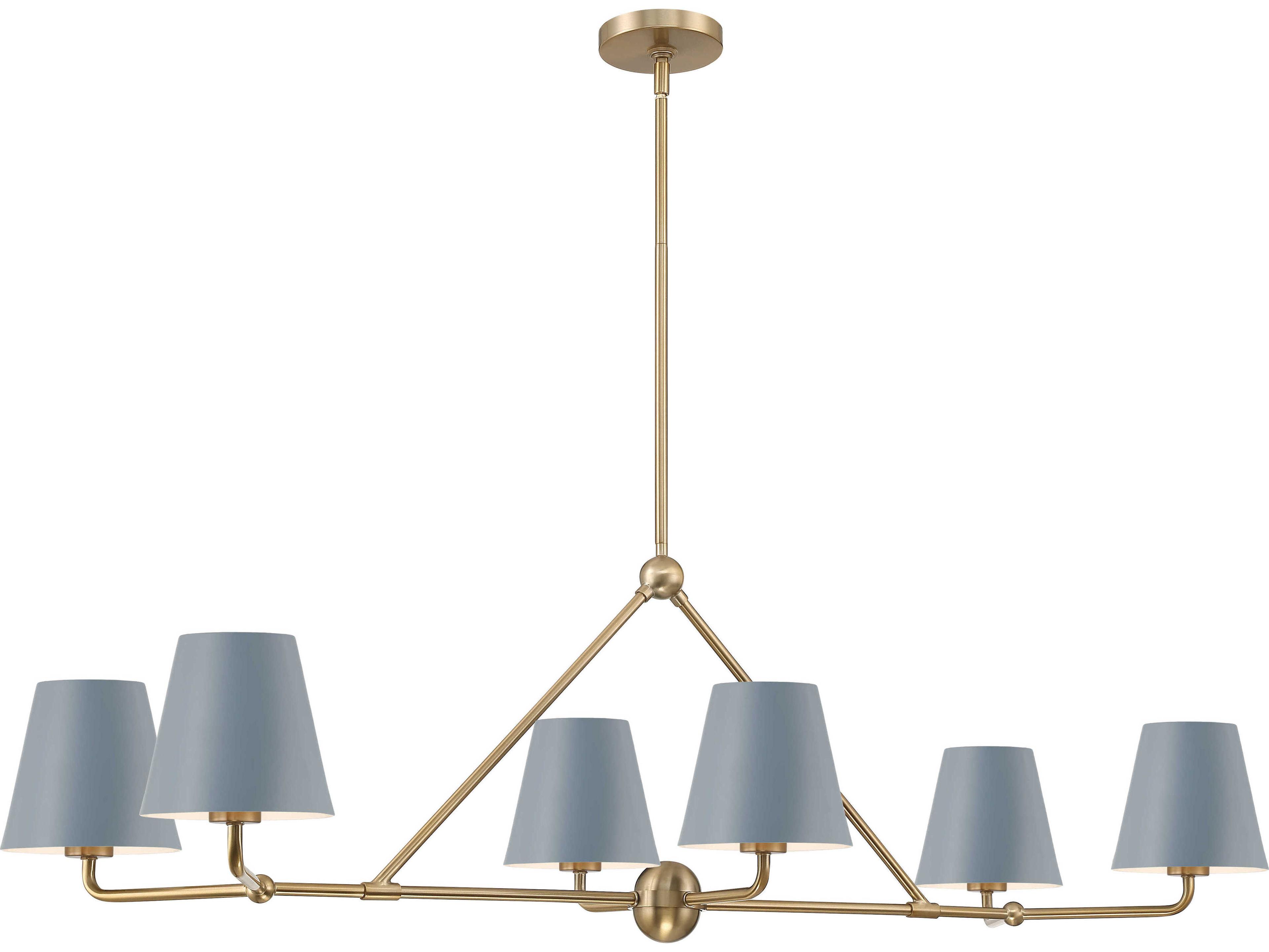 Crystorama Xavier 6-Light Vibrant Gold Blue Island Pendant