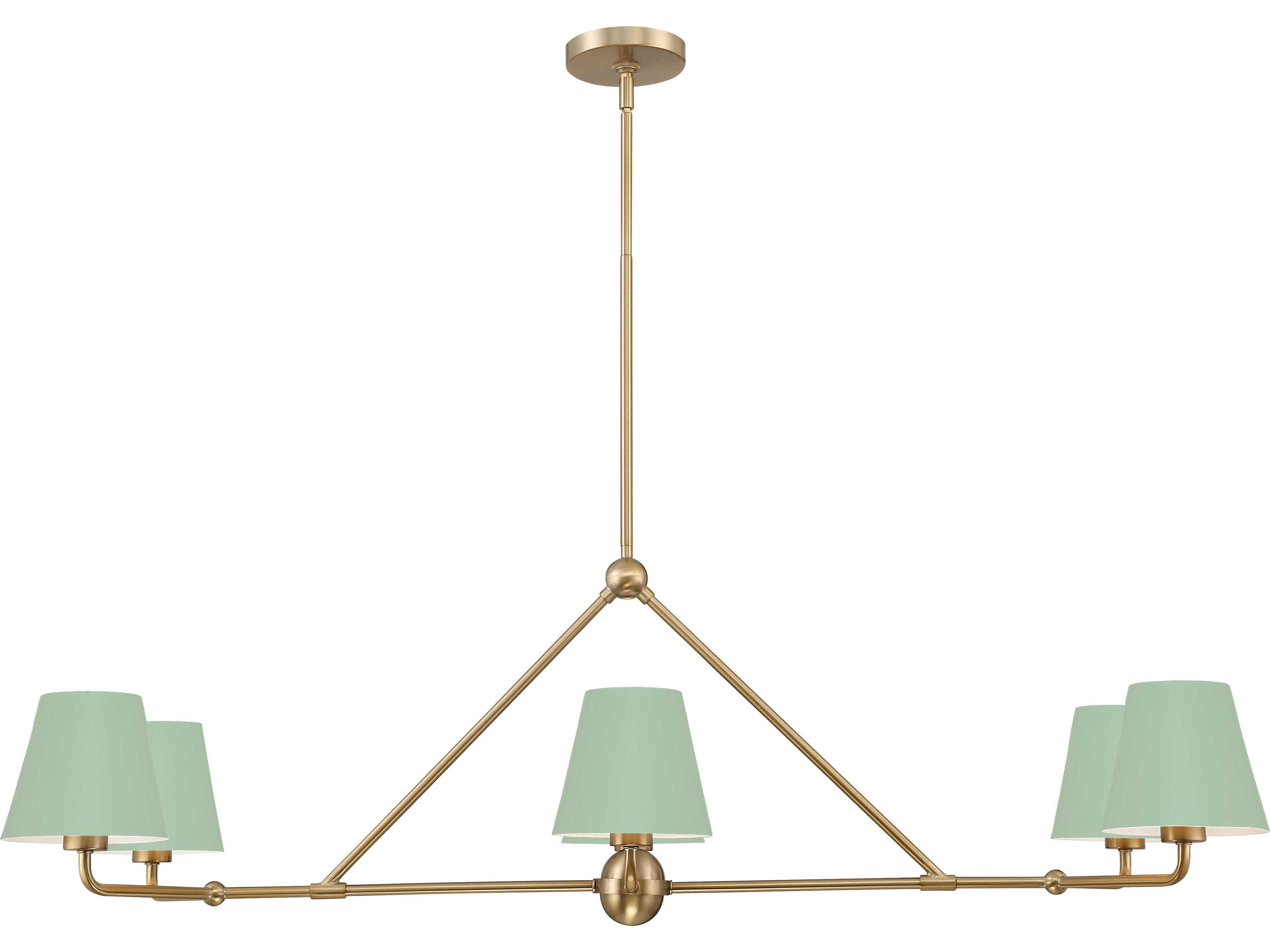Crystorama Xavier 6-Light Vibrant Gold Green Island Pendant