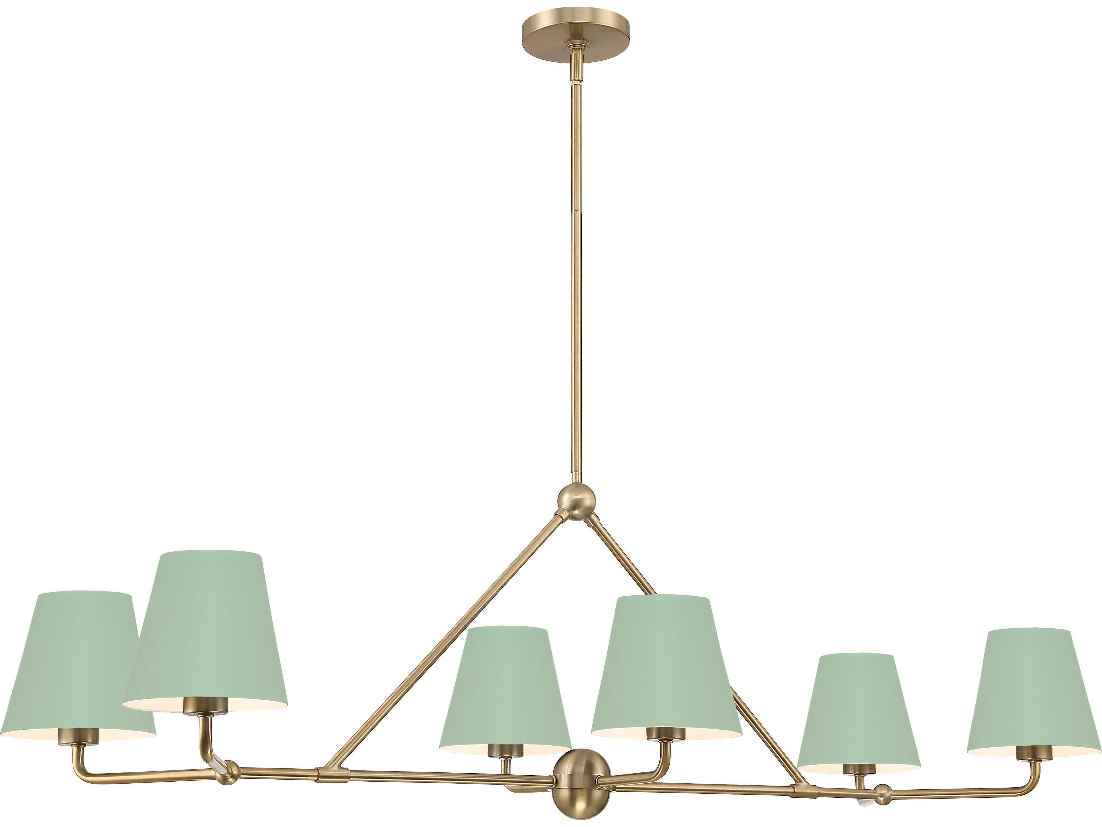Crystorama Xavier 6-Light Vibrant Gold Green Island Pendant