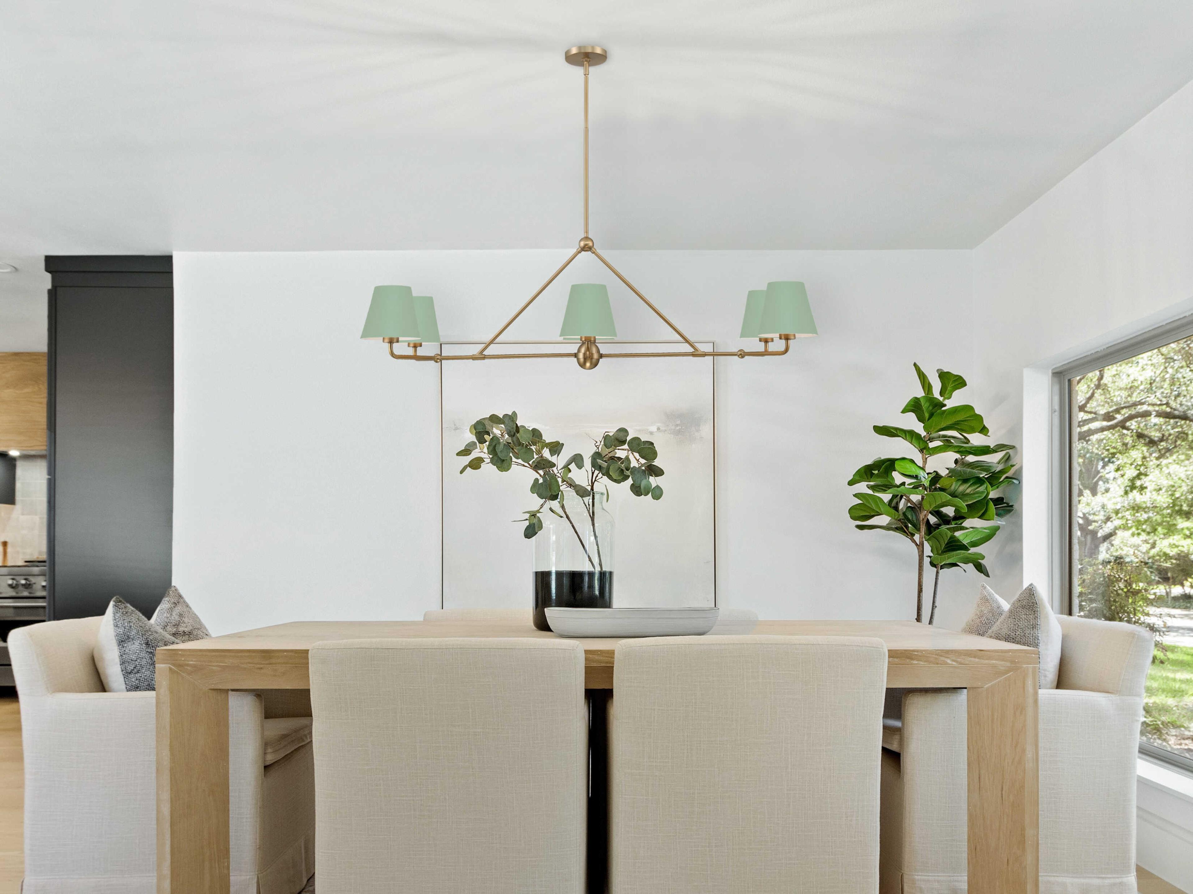 Crystorama Xavier 6-Light Vibrant Gold Green Island Pendant