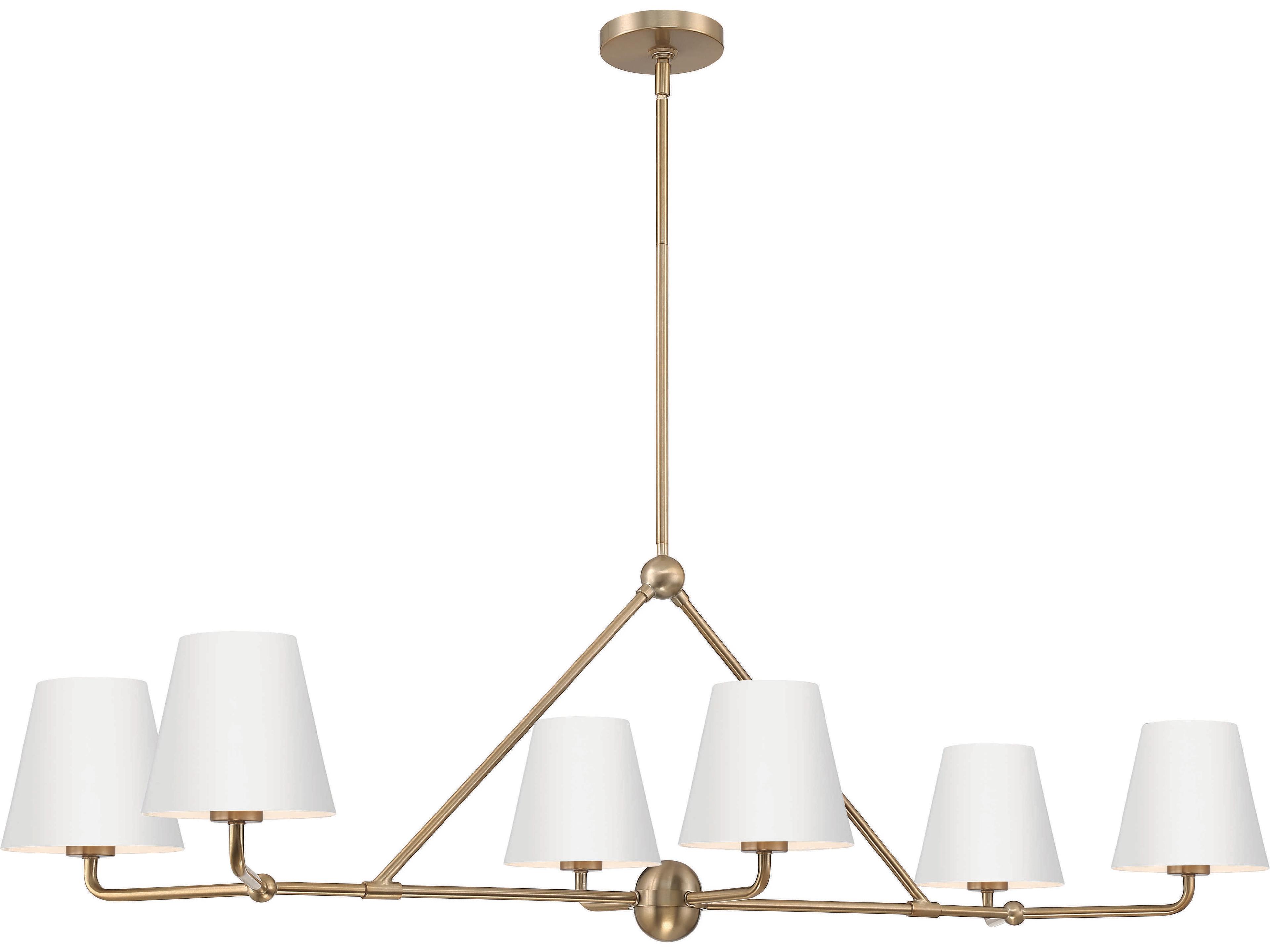 Crystorama Xavier 6-Light Vibrant Gold White Island Pendant