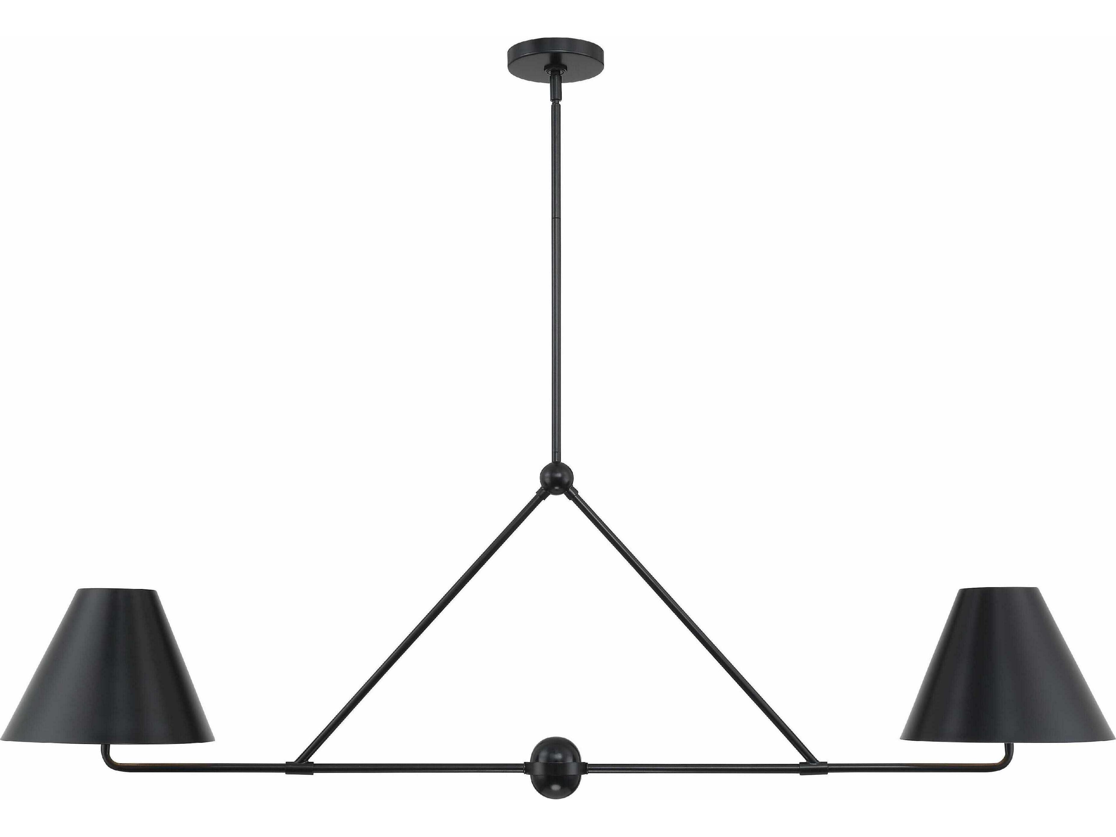 Xavier 4-Light Matte Black Empire Linear Island Pendant