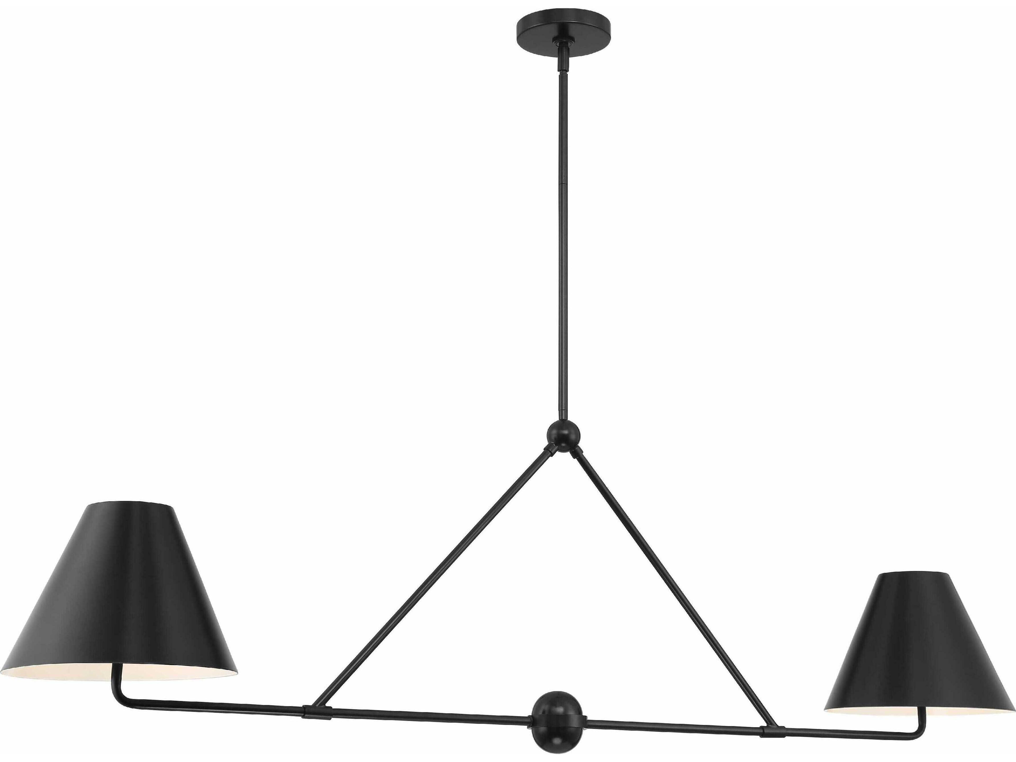 Crystorama Xavier 4-Light Matte Black Empire Linear Island Pendant