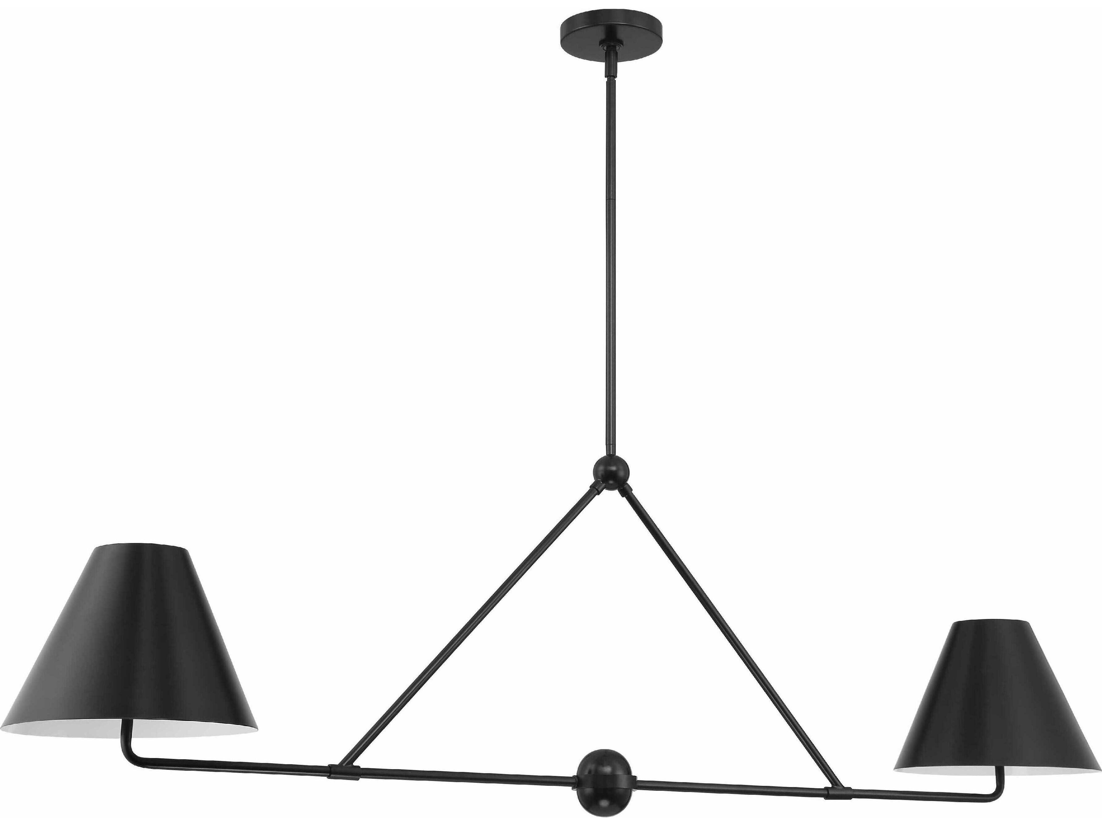 Crystorama Xavier 4-Light Matte Black Empire Linear Island Pendant