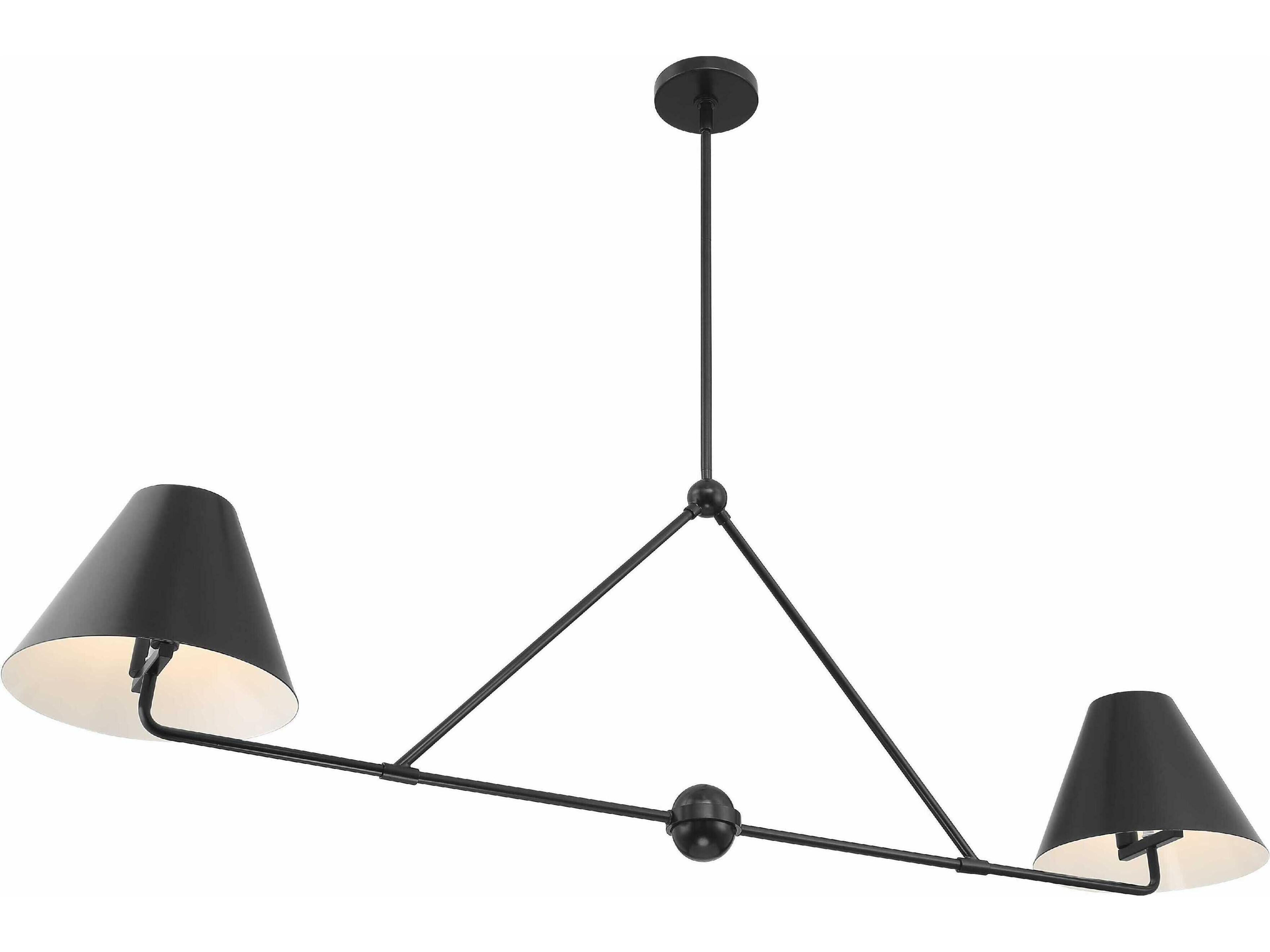 Crystorama Xavier 4-Light Matte Black Empire Linear Island Pendant