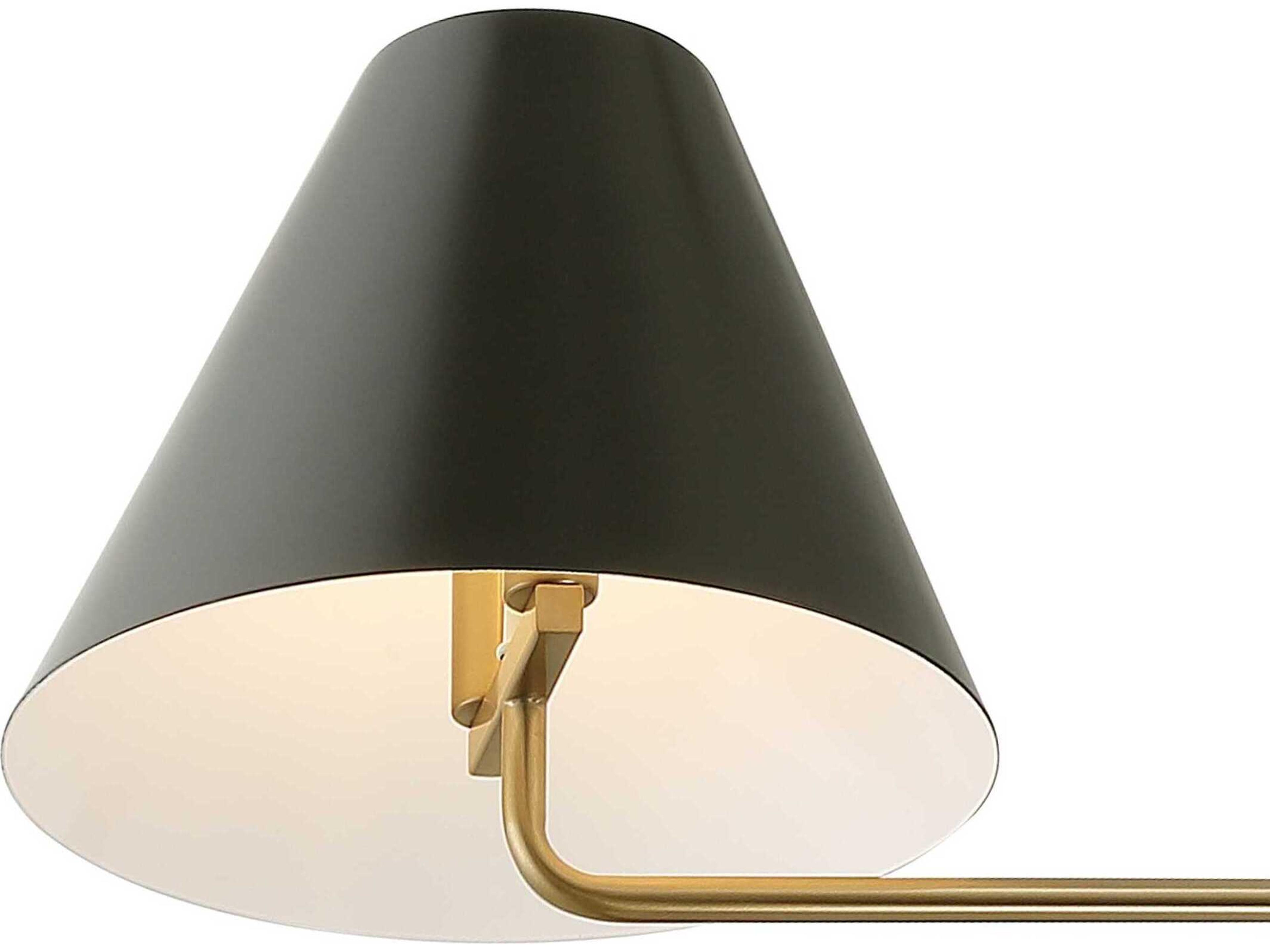 Crystorama Xavier 4-Light Vibrant Gold Black Empire Linear Island Pendant