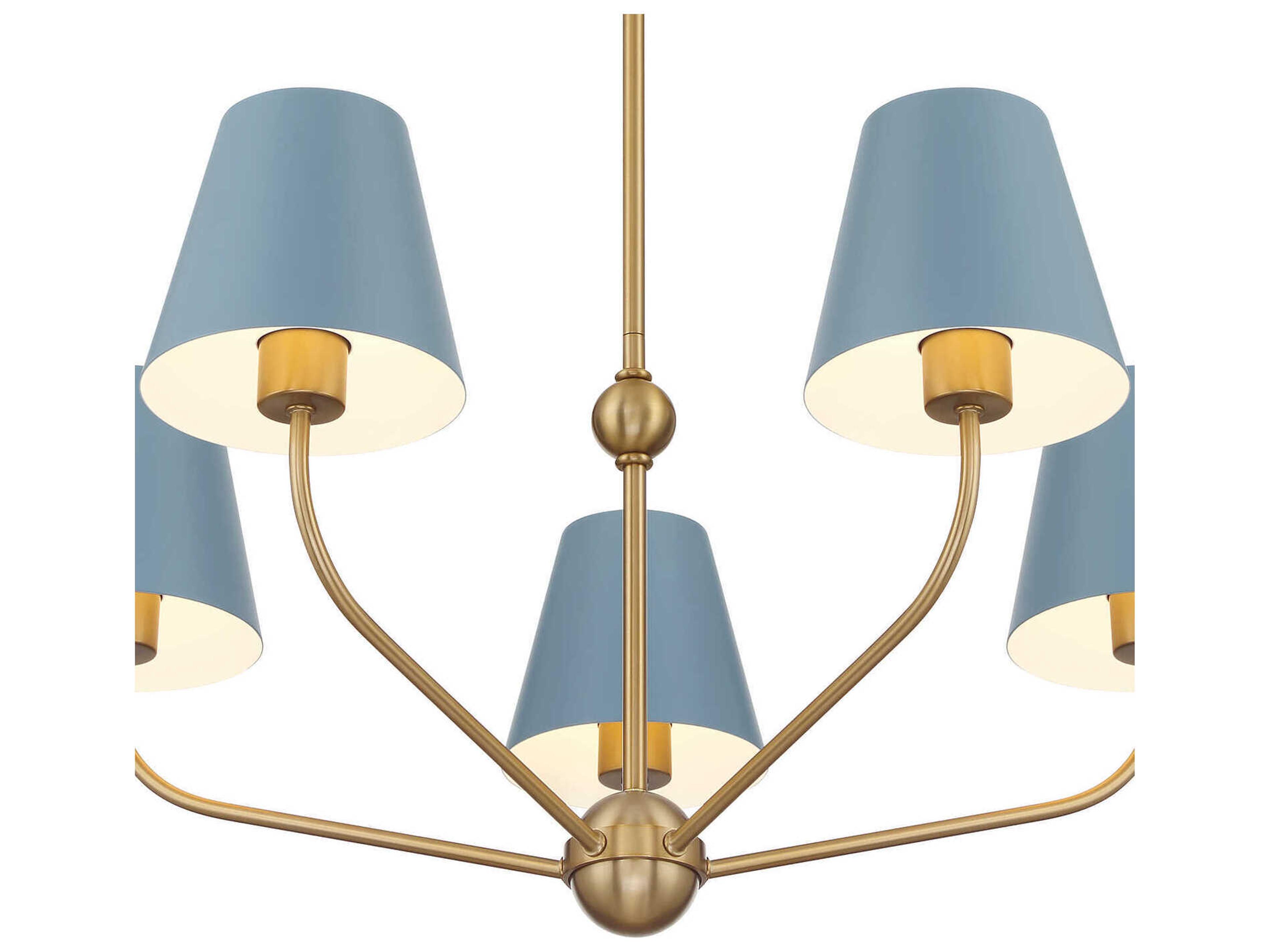 Crystorama Xavier 5-Light Vibrant Gold Blue Candelabra Chandelier