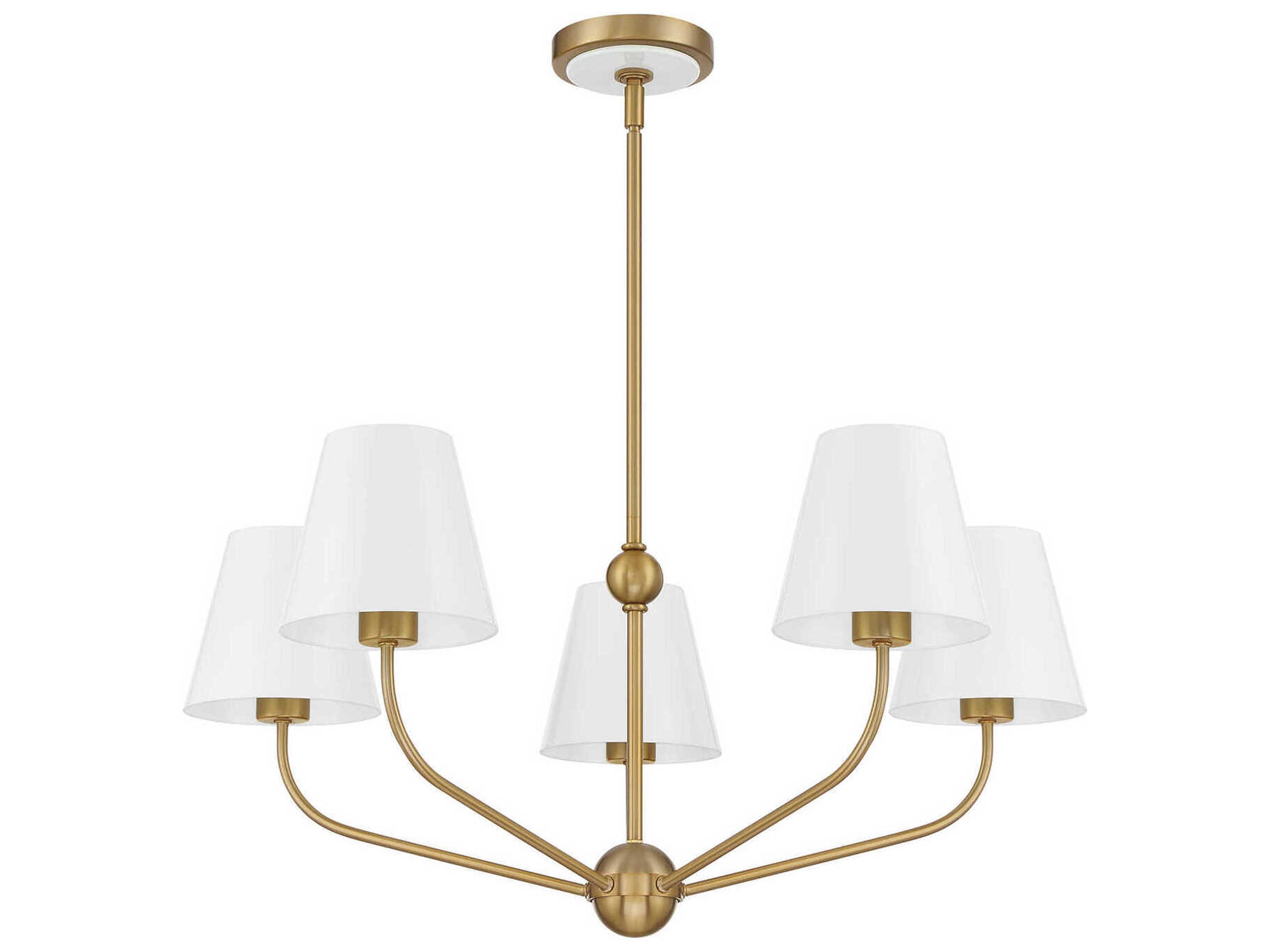 Crystorama Xavier 5-Light Vibrant Gold White Candelabra Chandelier
