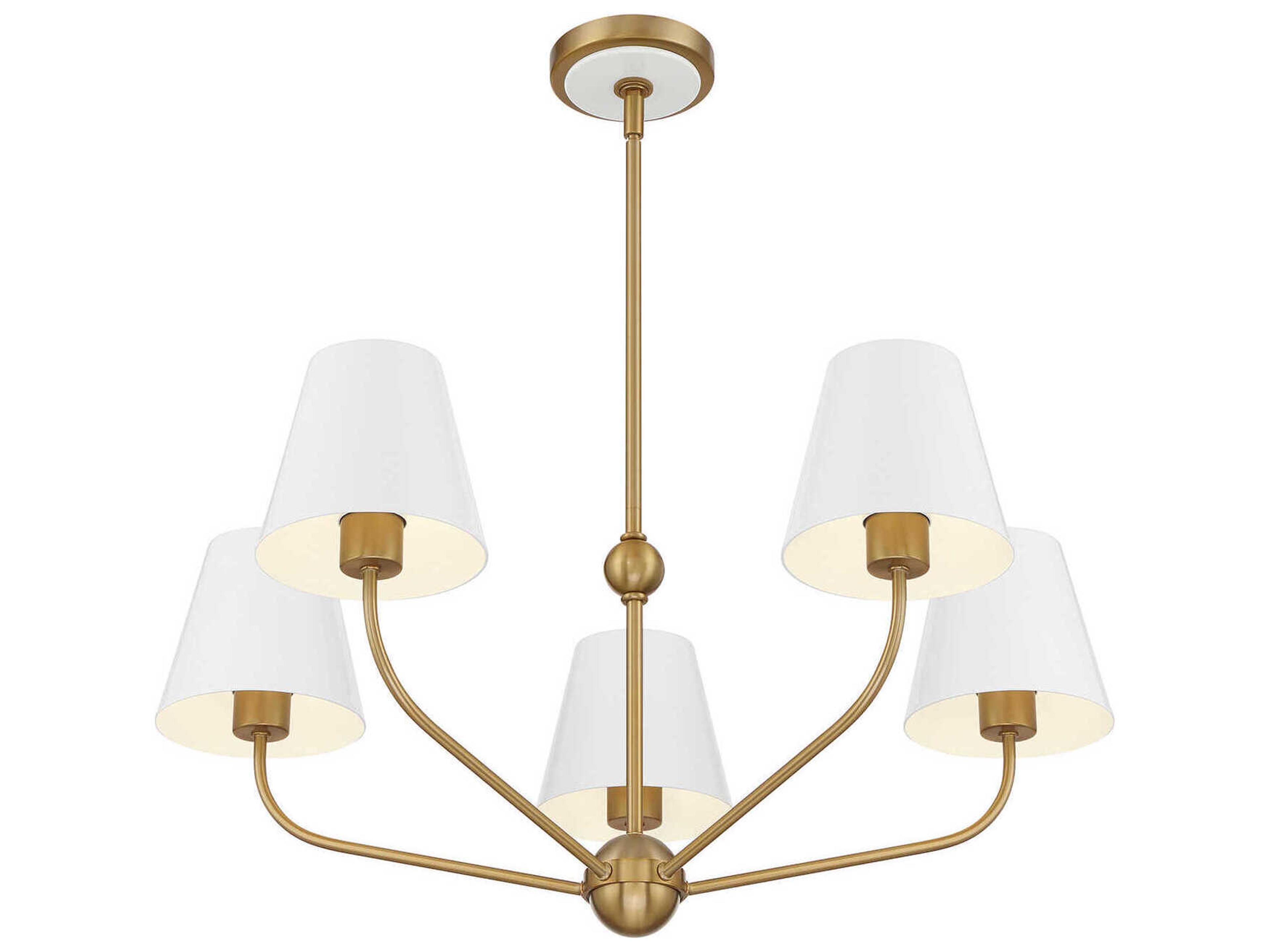 Crystorama Xavier 5-Light Vibrant Gold White Candelabra Chandelier