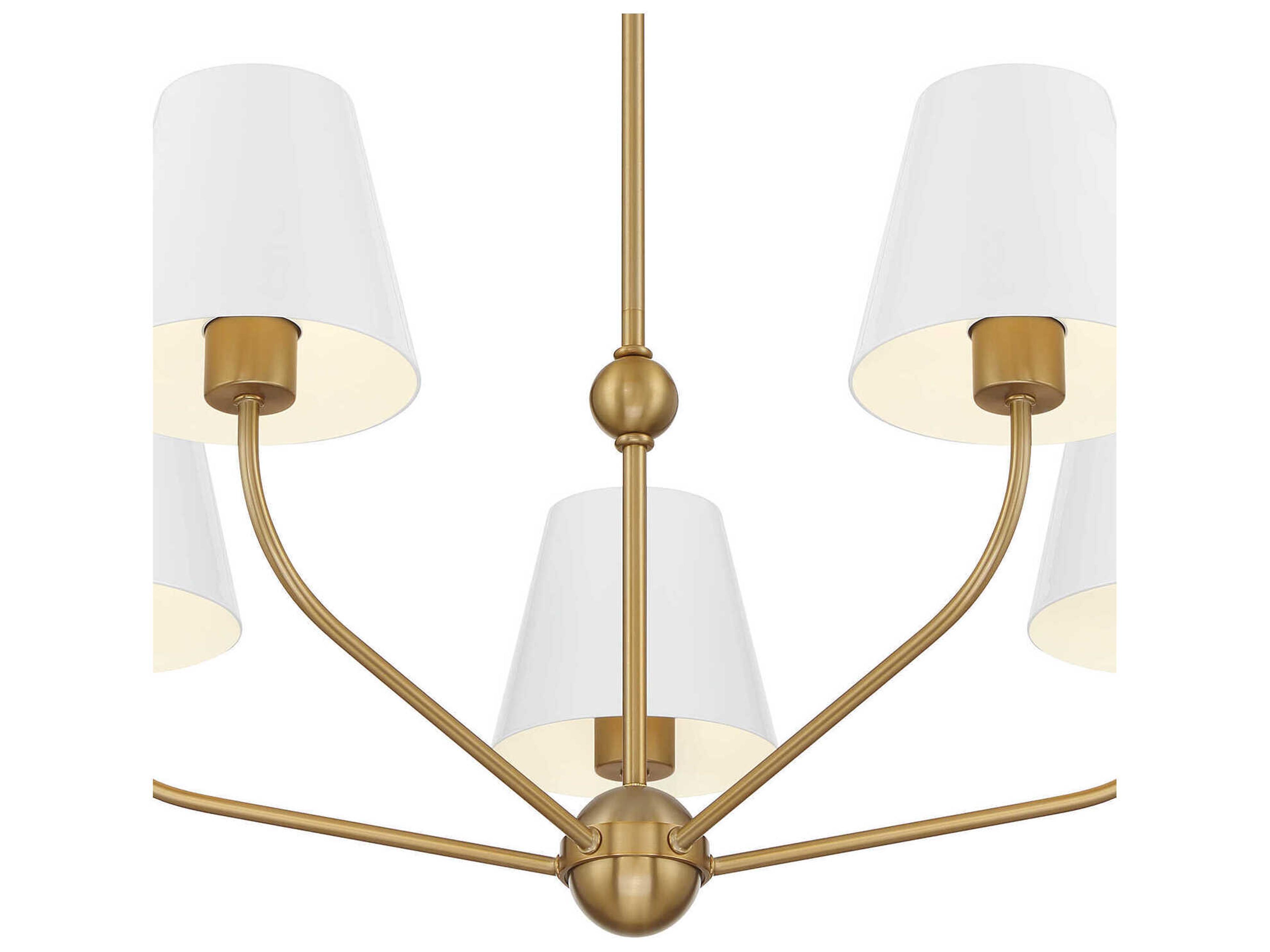 Crystorama Xavier 5-Light Vibrant Gold White Candelabra Chandelier