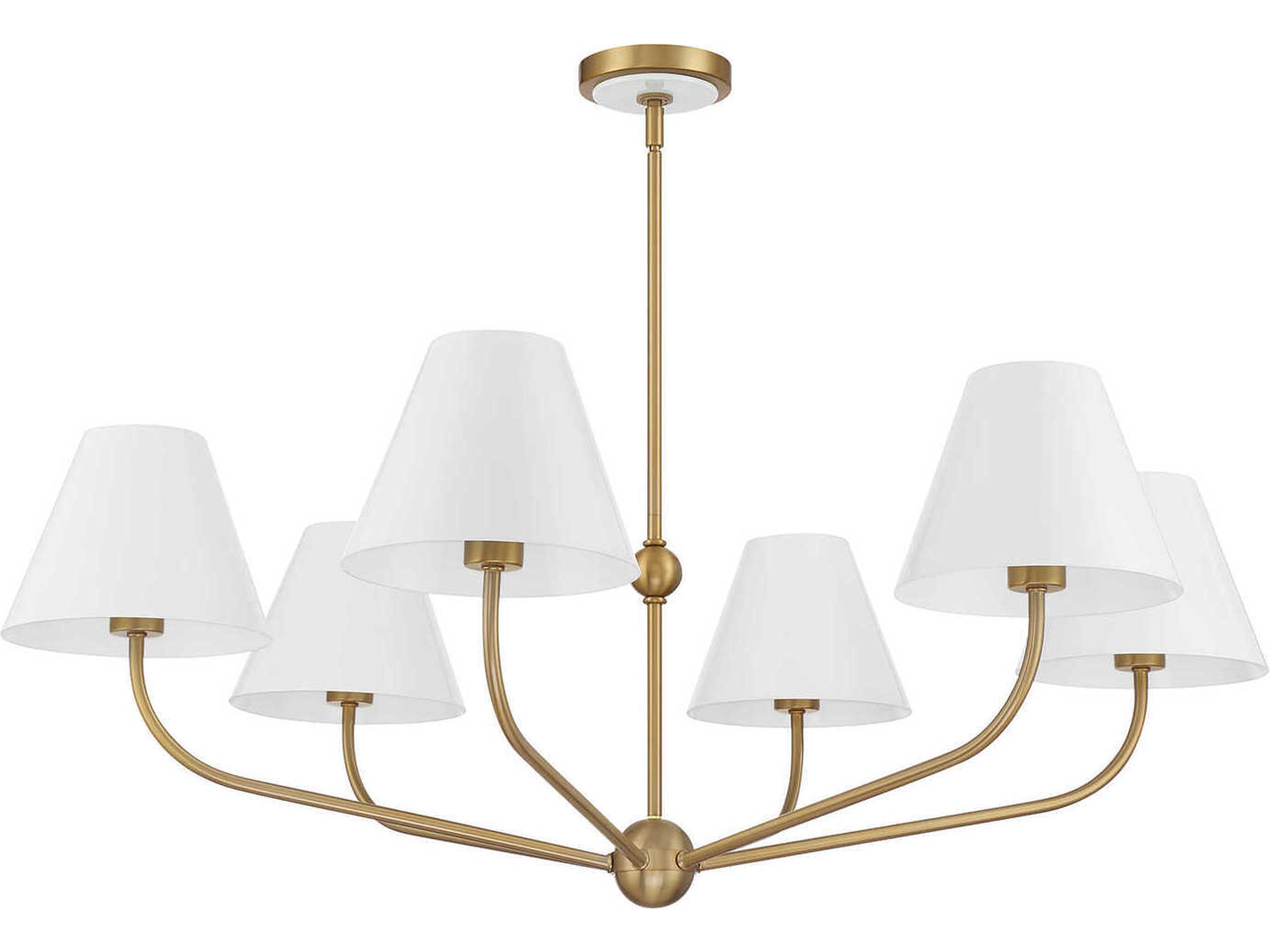 Crystorama Xavier 6-Light Vibrant Gold White Candelabra Chandelier