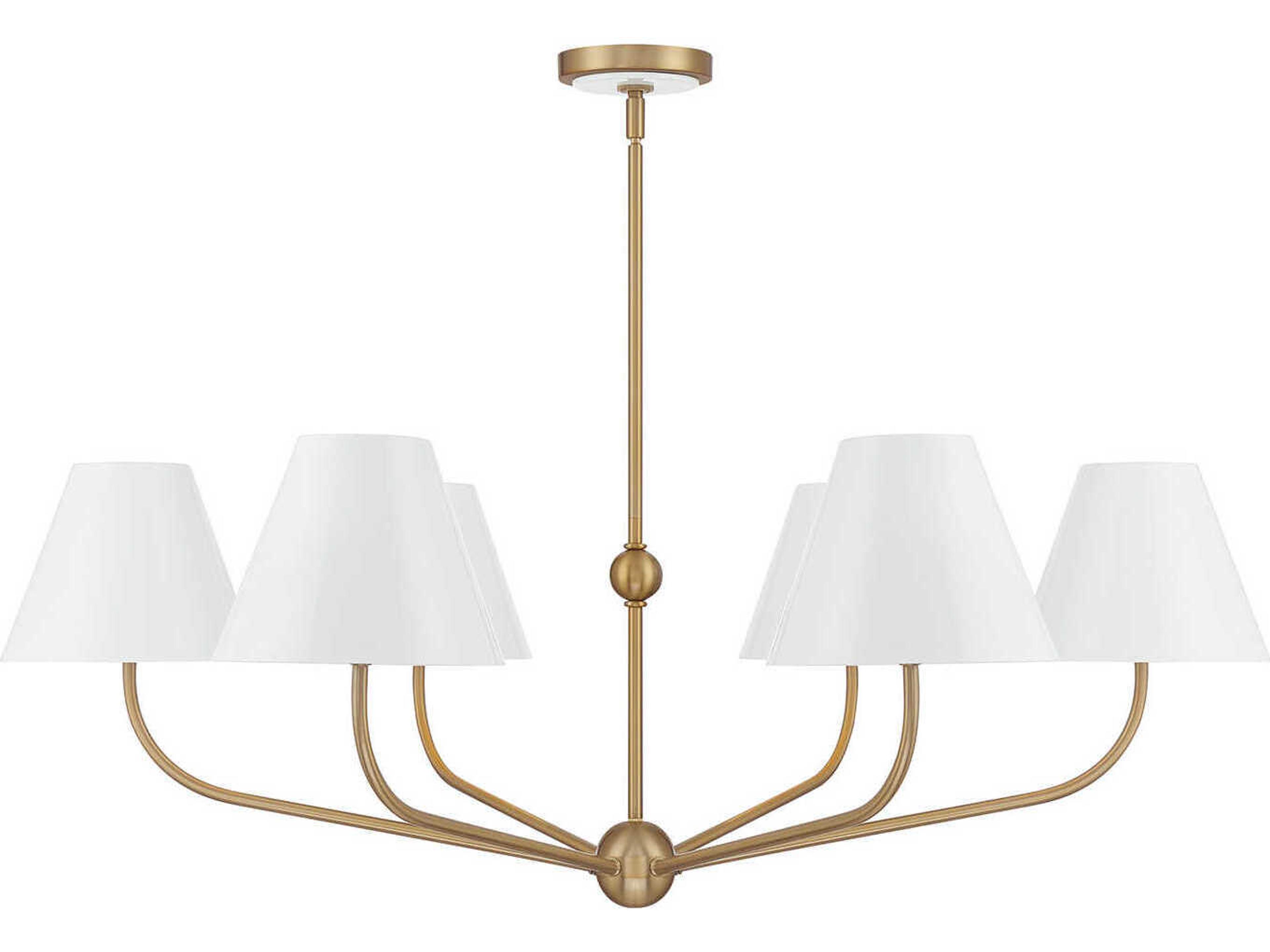 Crystorama Xavier 6-Light Vibrant Gold White Candelabra Chandelier