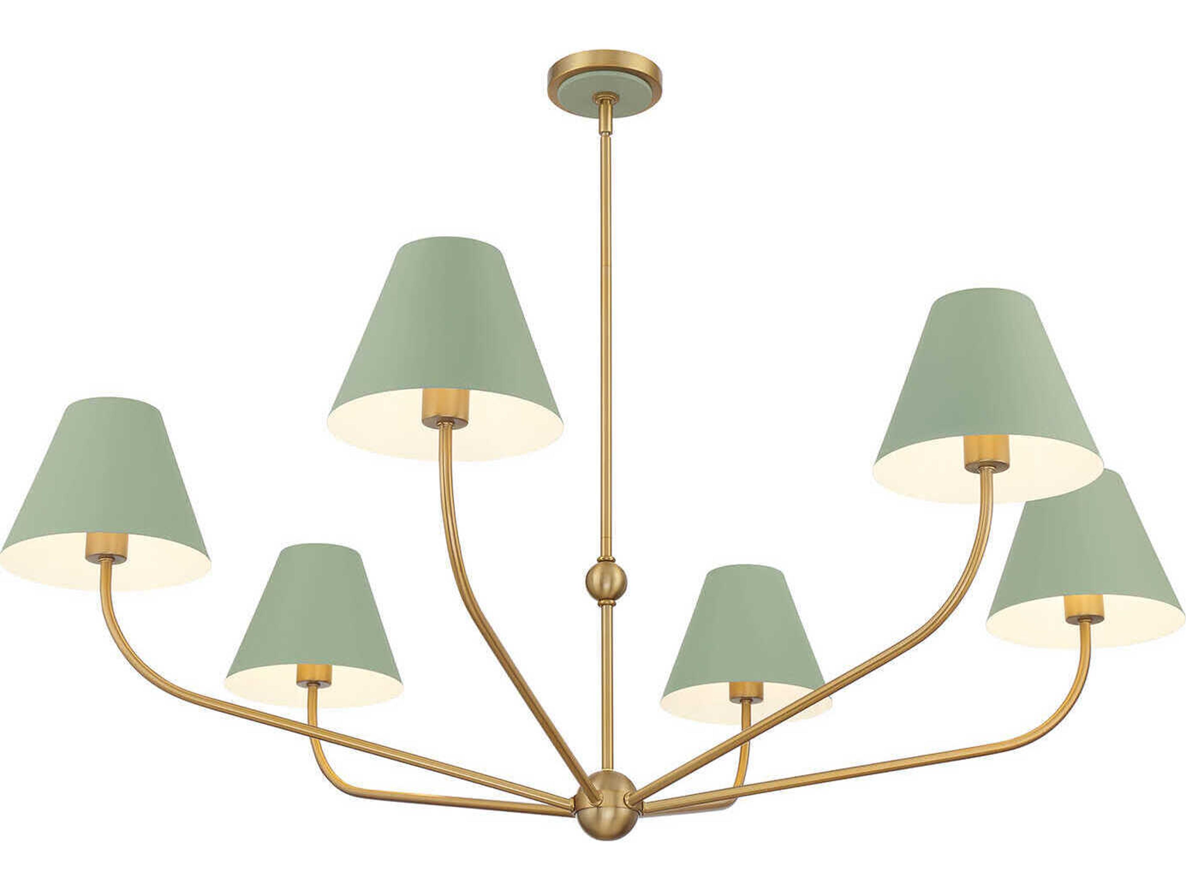 Crystorama Xavier 6-Light Vibrant Gold Green Candelabra Chandelier