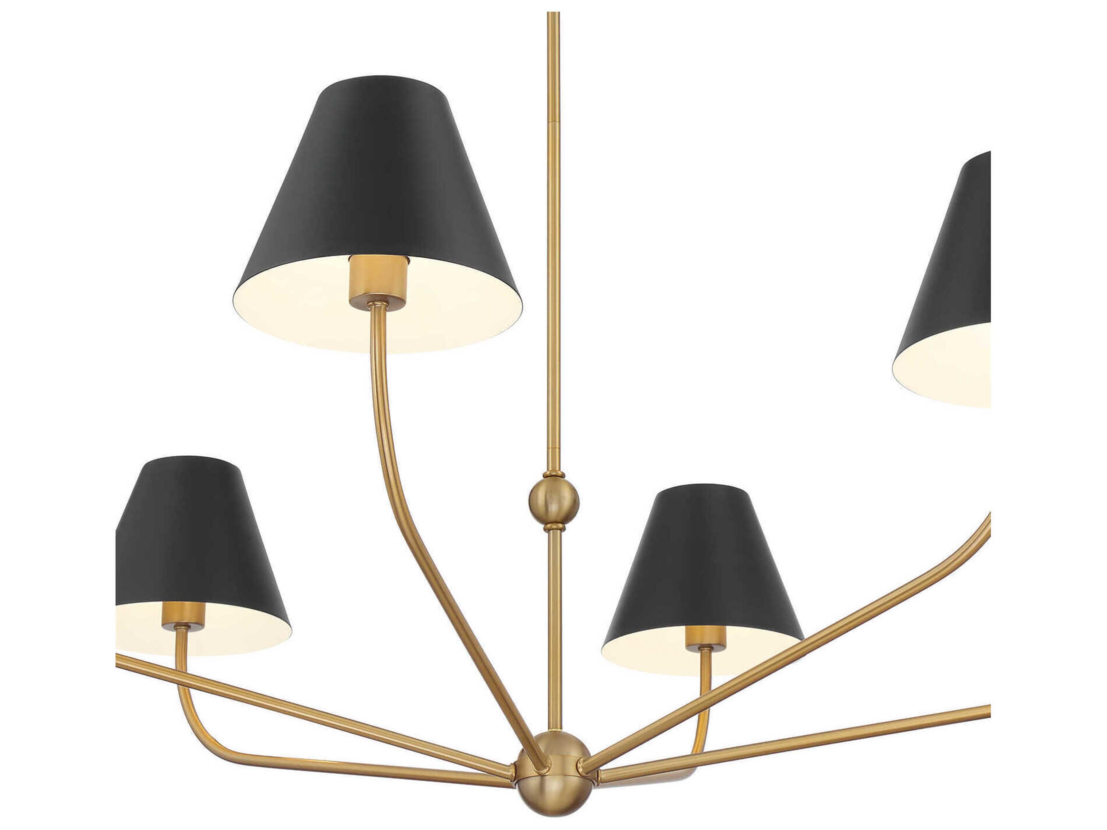 Crystorama Xavier 6-Light Vibrant Gold Matte Black Candelabra Chandelier