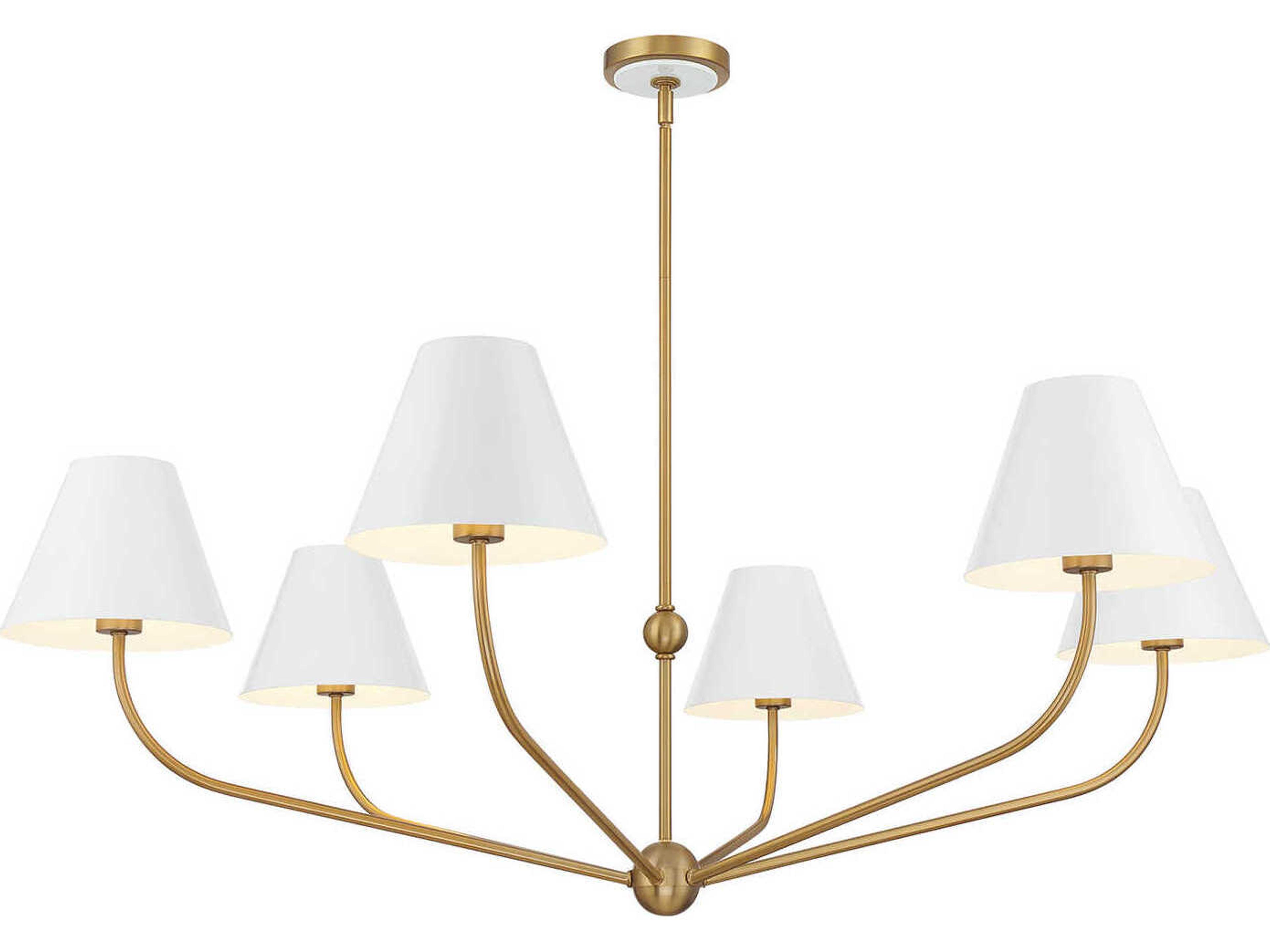 Xavier 6-Light Vibrant Gold White Candelabra Chandelier