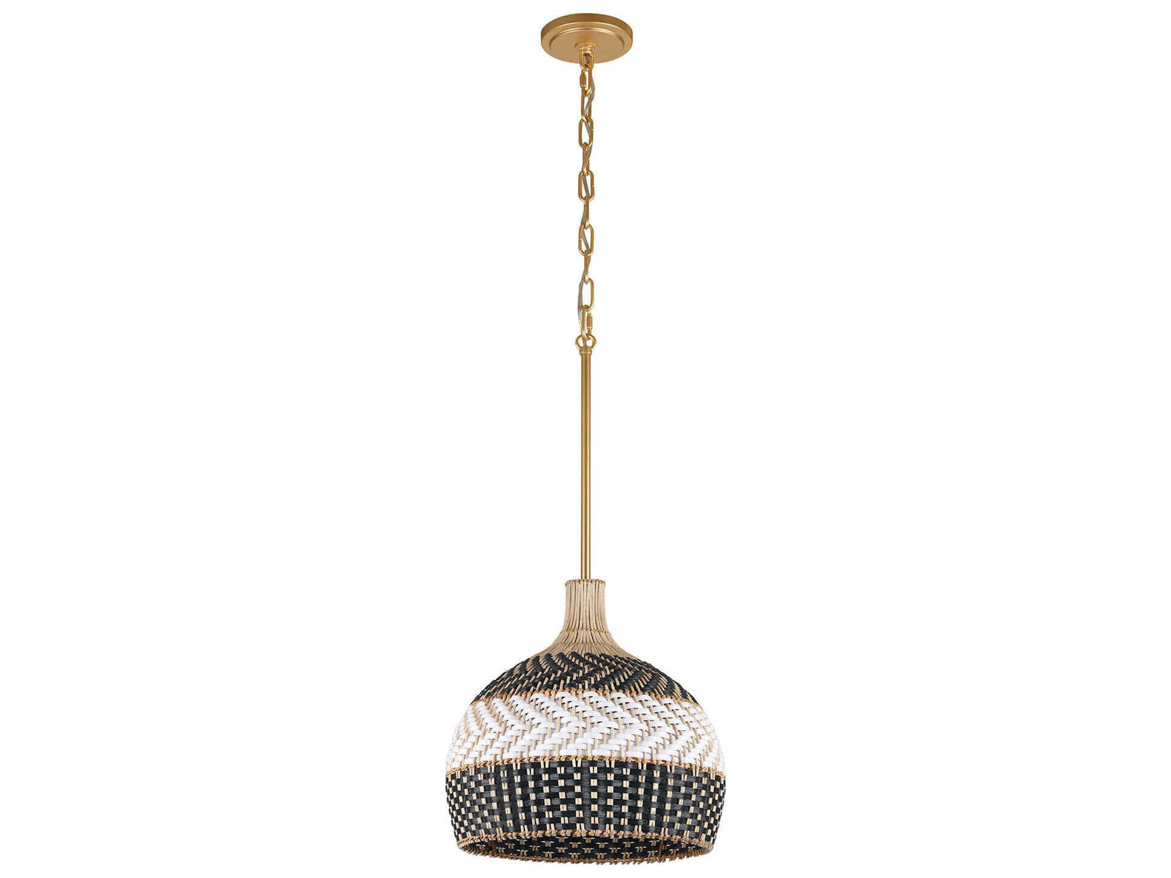 Crystorama Zanzibar 3-Light Soft Gold Black Pendant