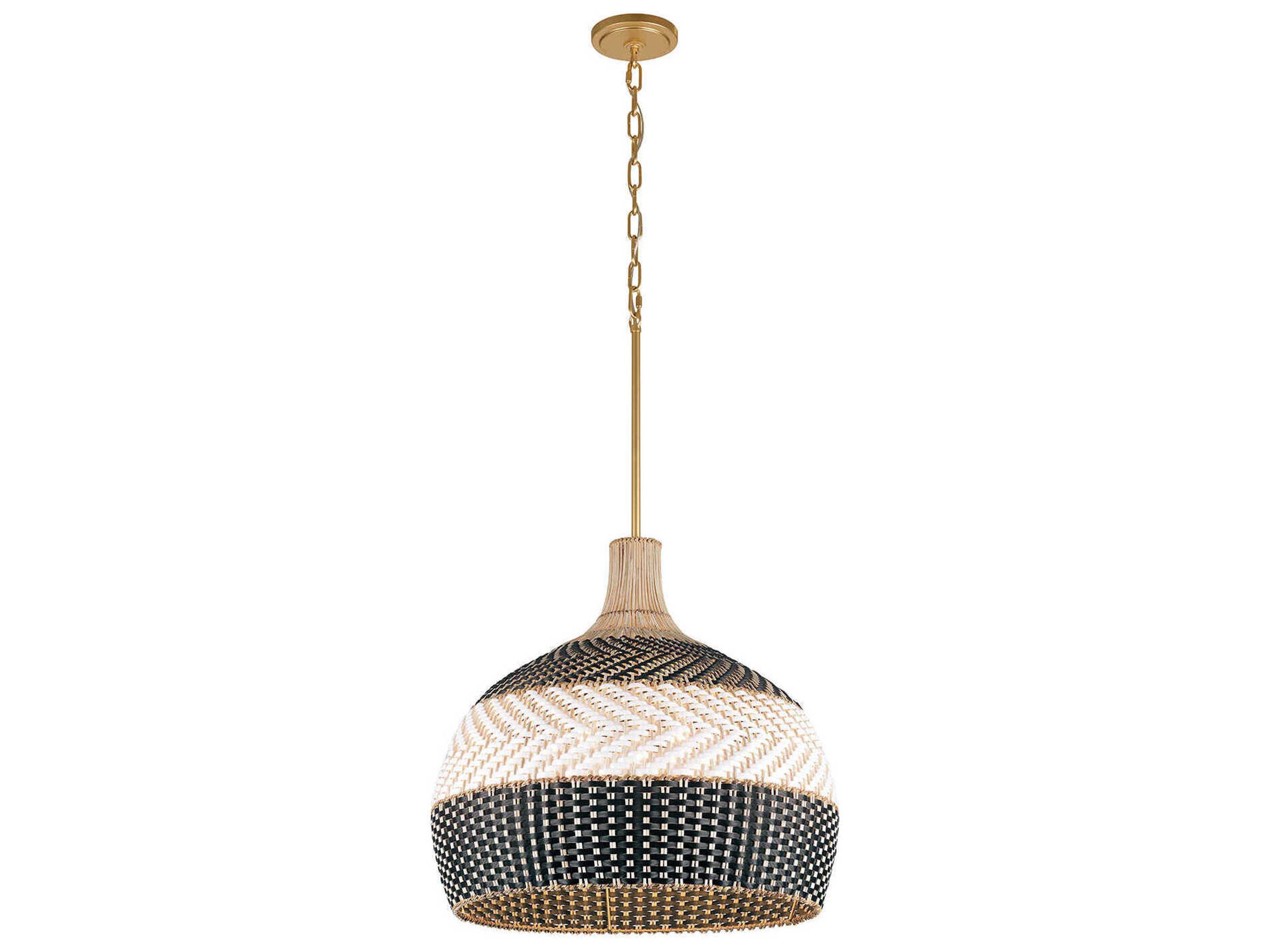 Zanzibar 5-Light Soft Gold Black Pendant