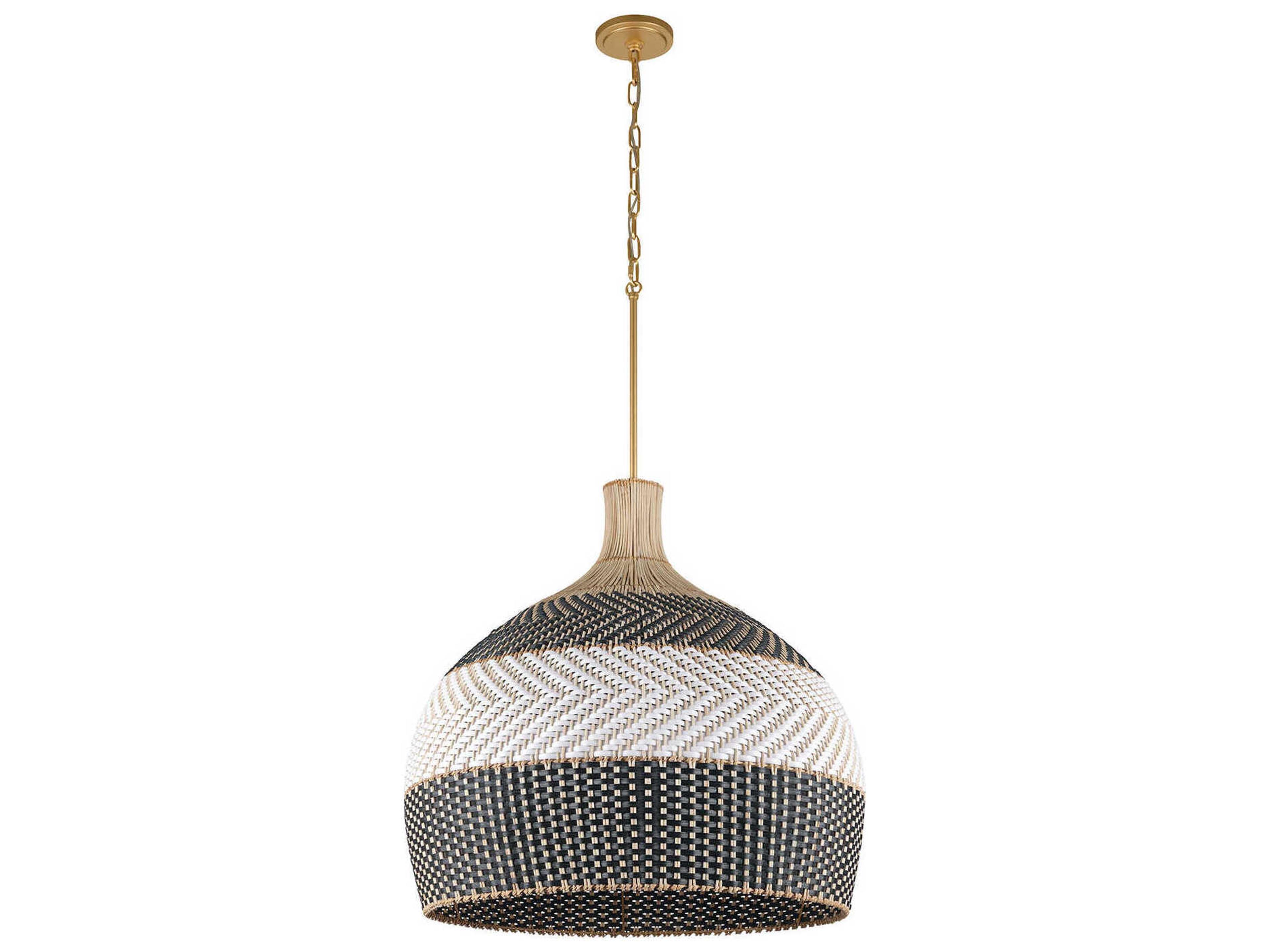 Crystorama Zanzibar 6-Light Soft Gold Black Pendant