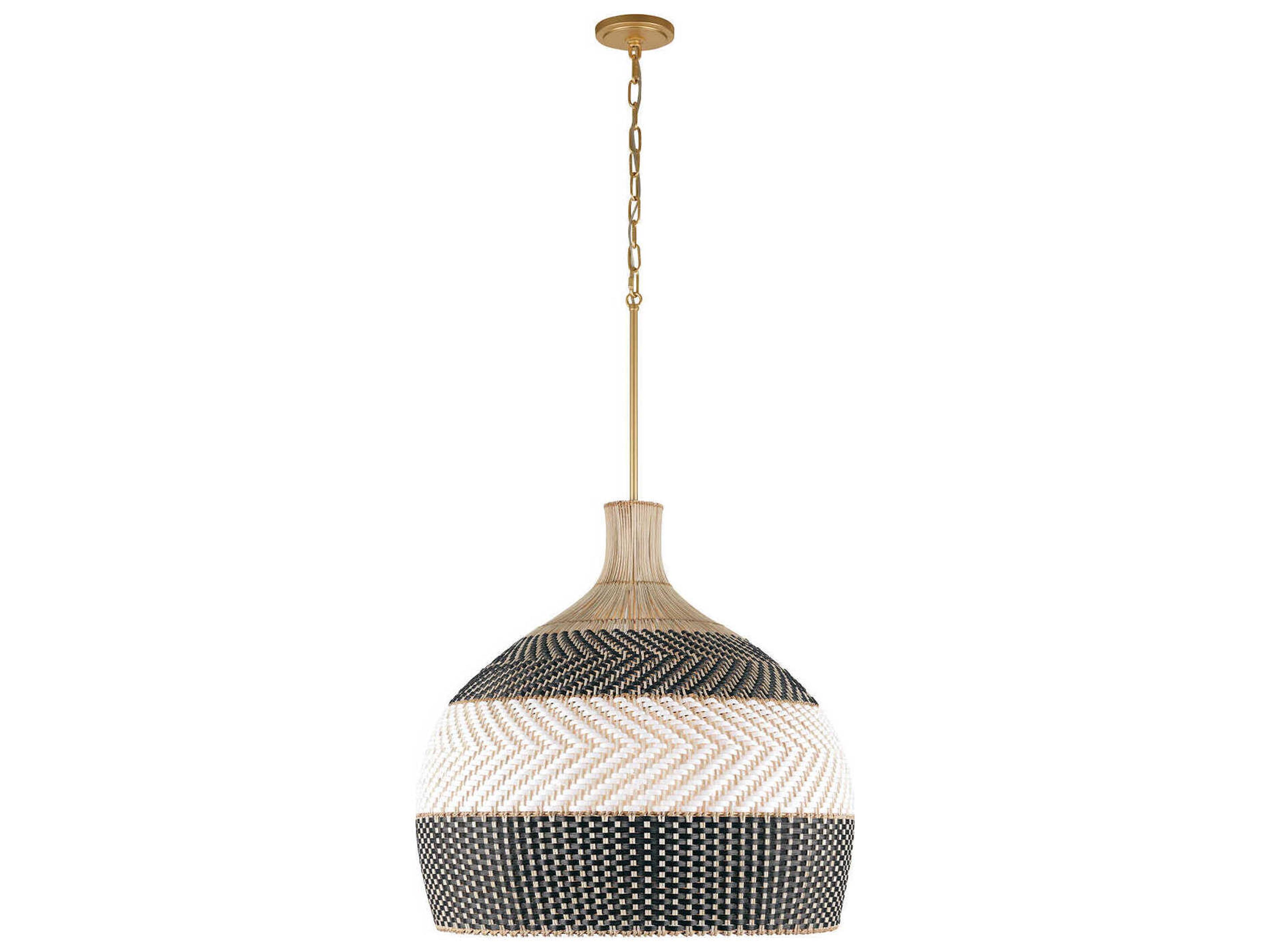 Crystorama Zanzibar 6-Light Soft Gold Black Pendant