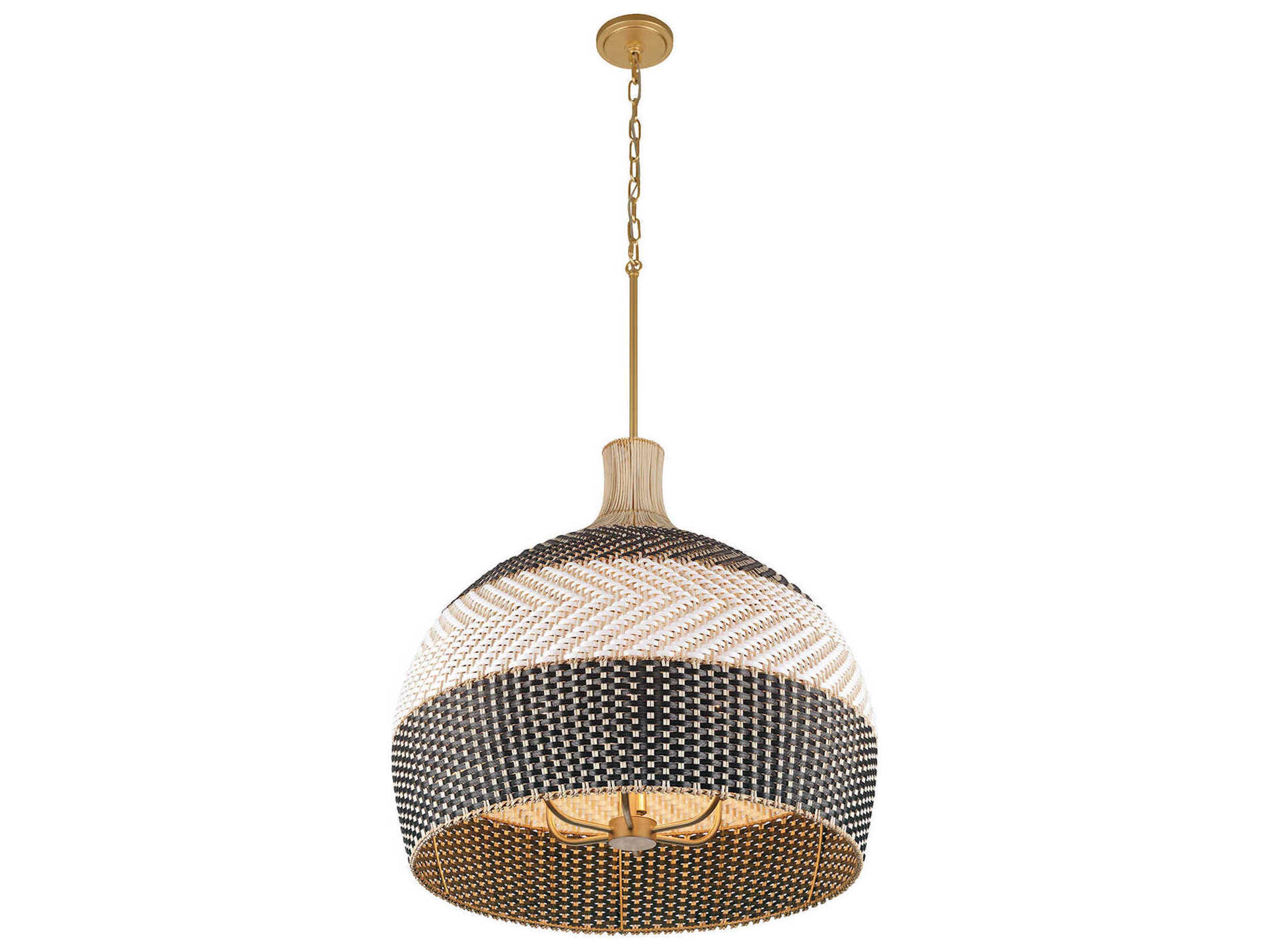 Crystorama Zanzibar 6-Light Soft Gold Black Pendant