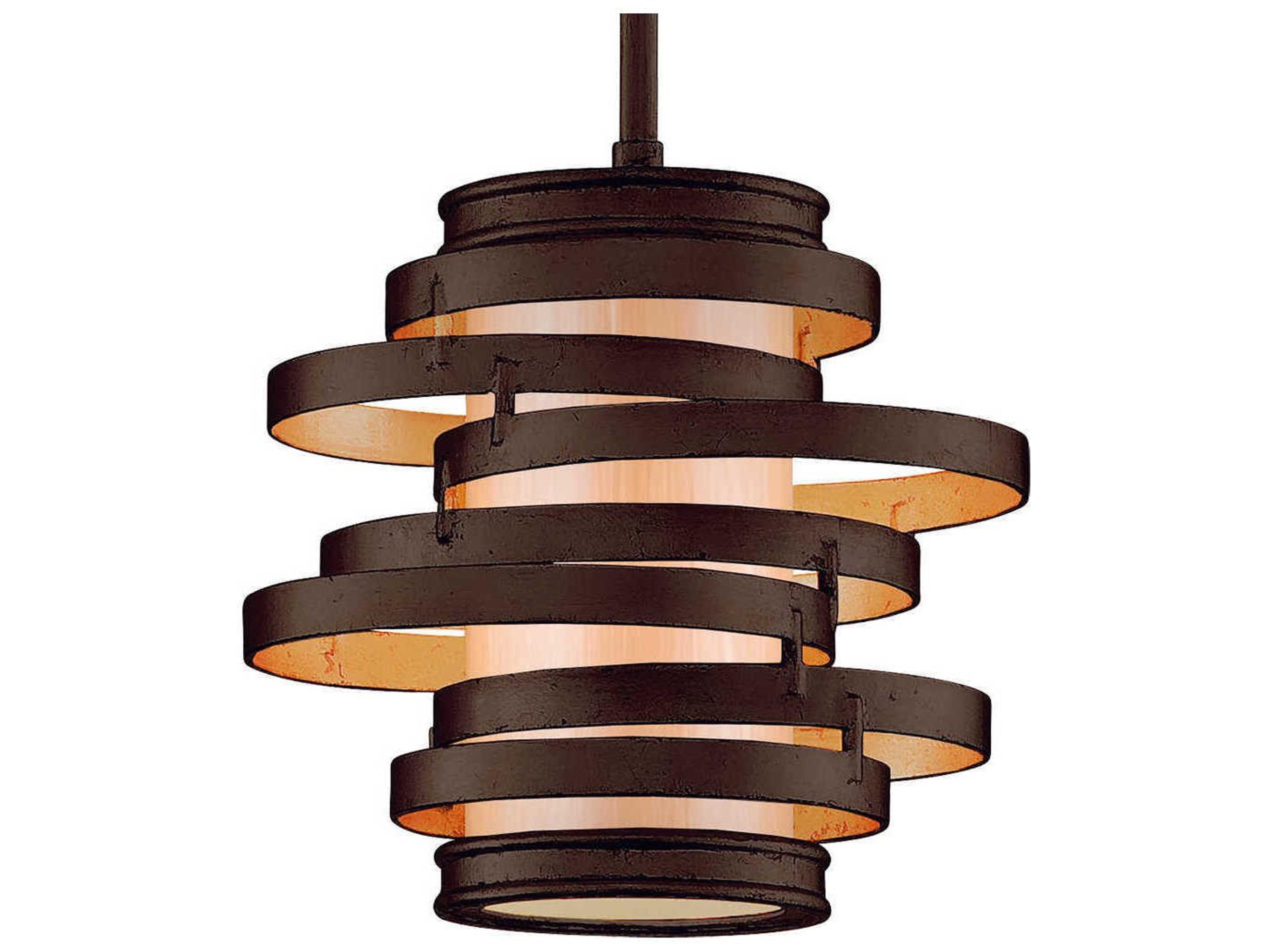 Corbett Lighting Vertigo 1-Light Bronze With Gold Leaf Mini Pendant