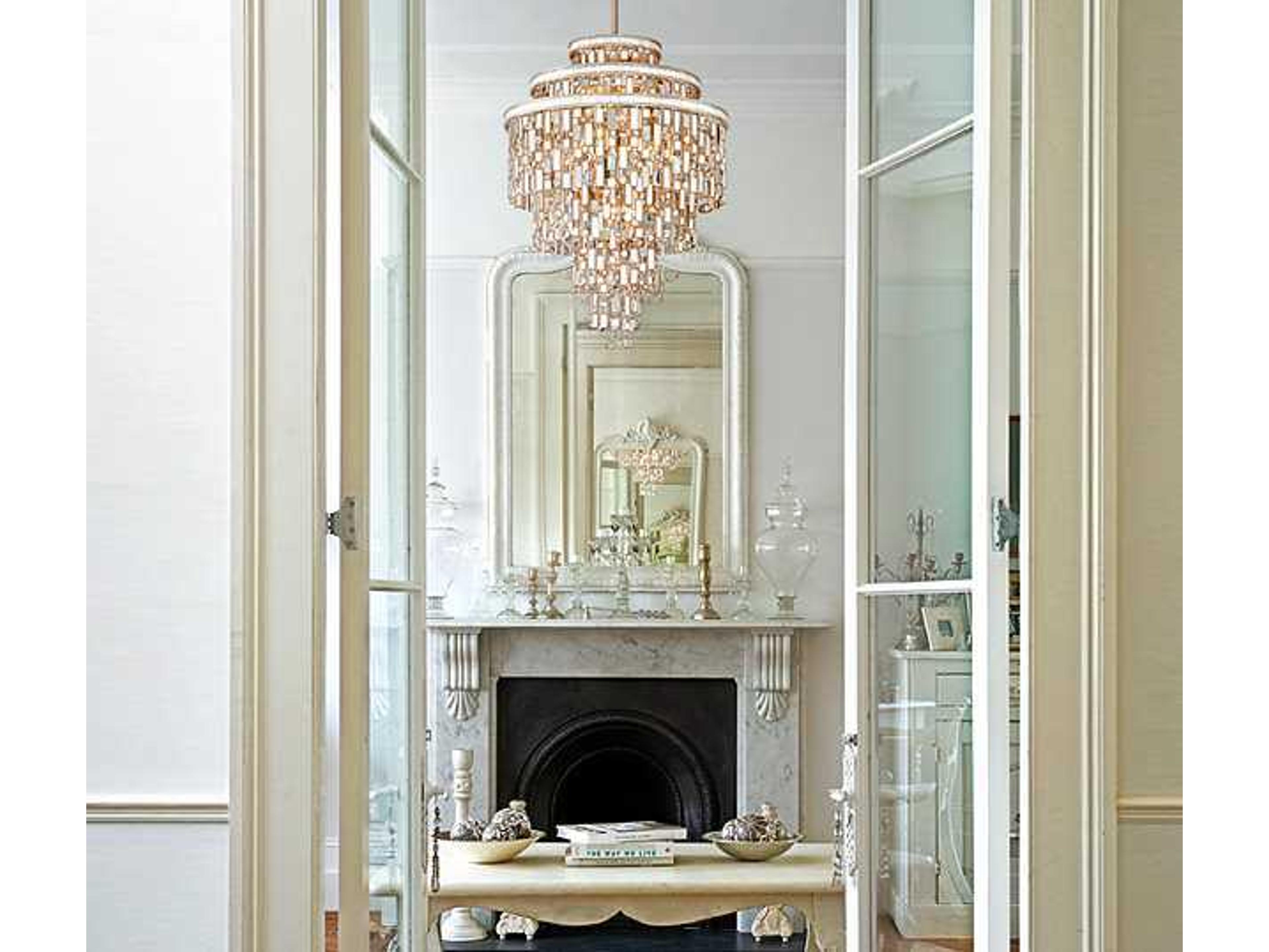 Corbett Lighting Dolcetti 13-Light Silver Crystal Tiered Pendant