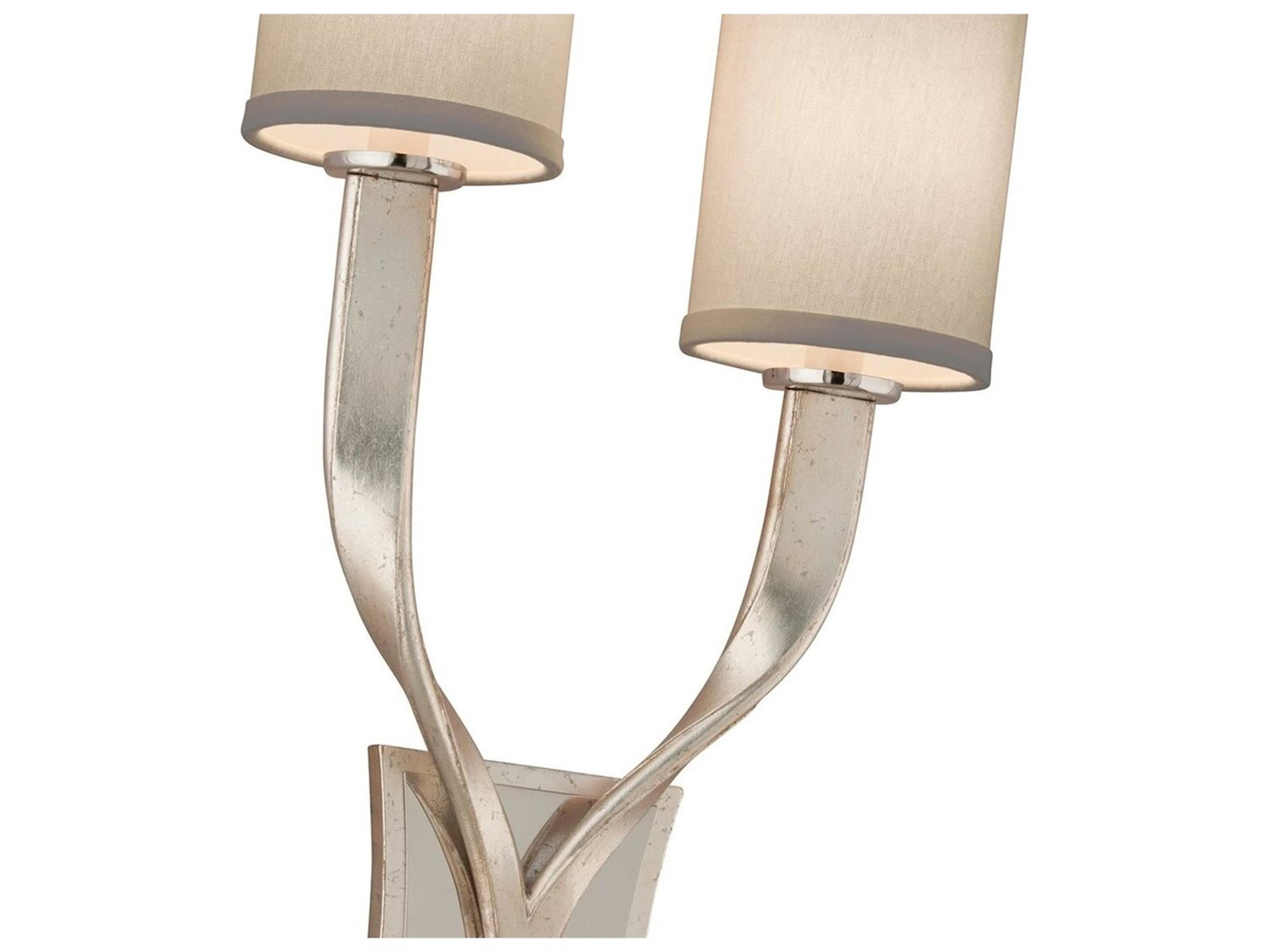 Corbett Lighting Roxy Modern Silver Leaf Polished Stainless Steel Wall Sconce