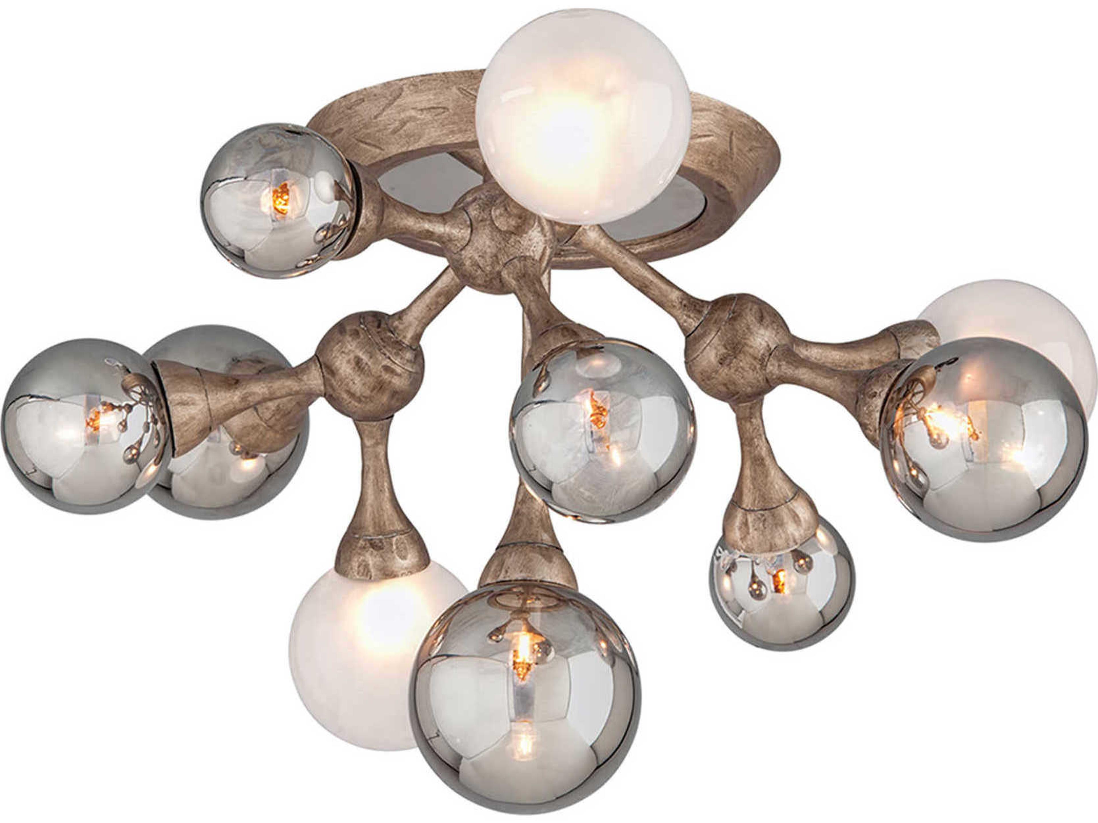 Element 10-Light Vienna Bronze Glass Globe Semi Flush Mount