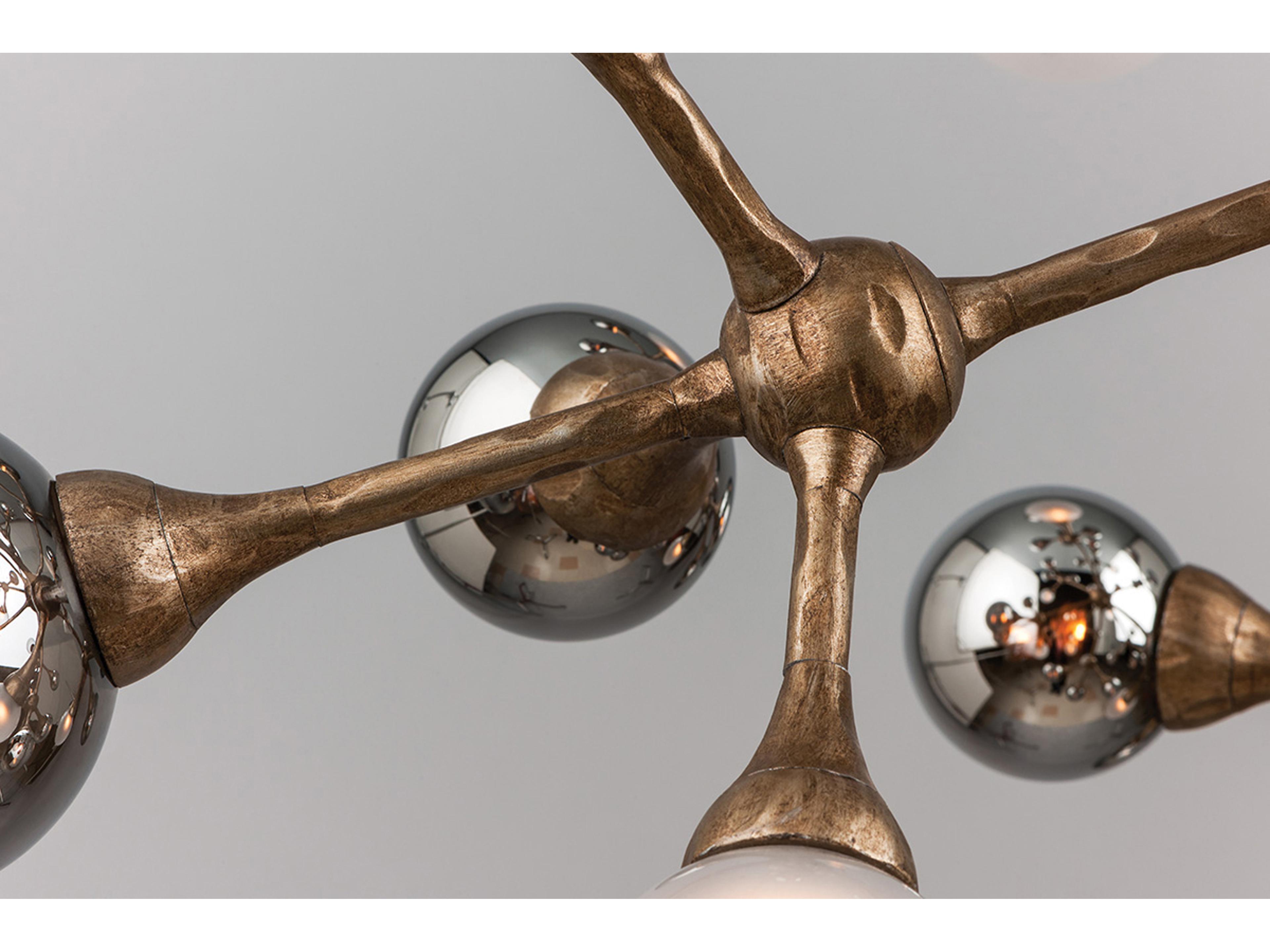 Corbett Lighting Element 10-Light Vienna Bronze Glass Globe Semi Flush Mount