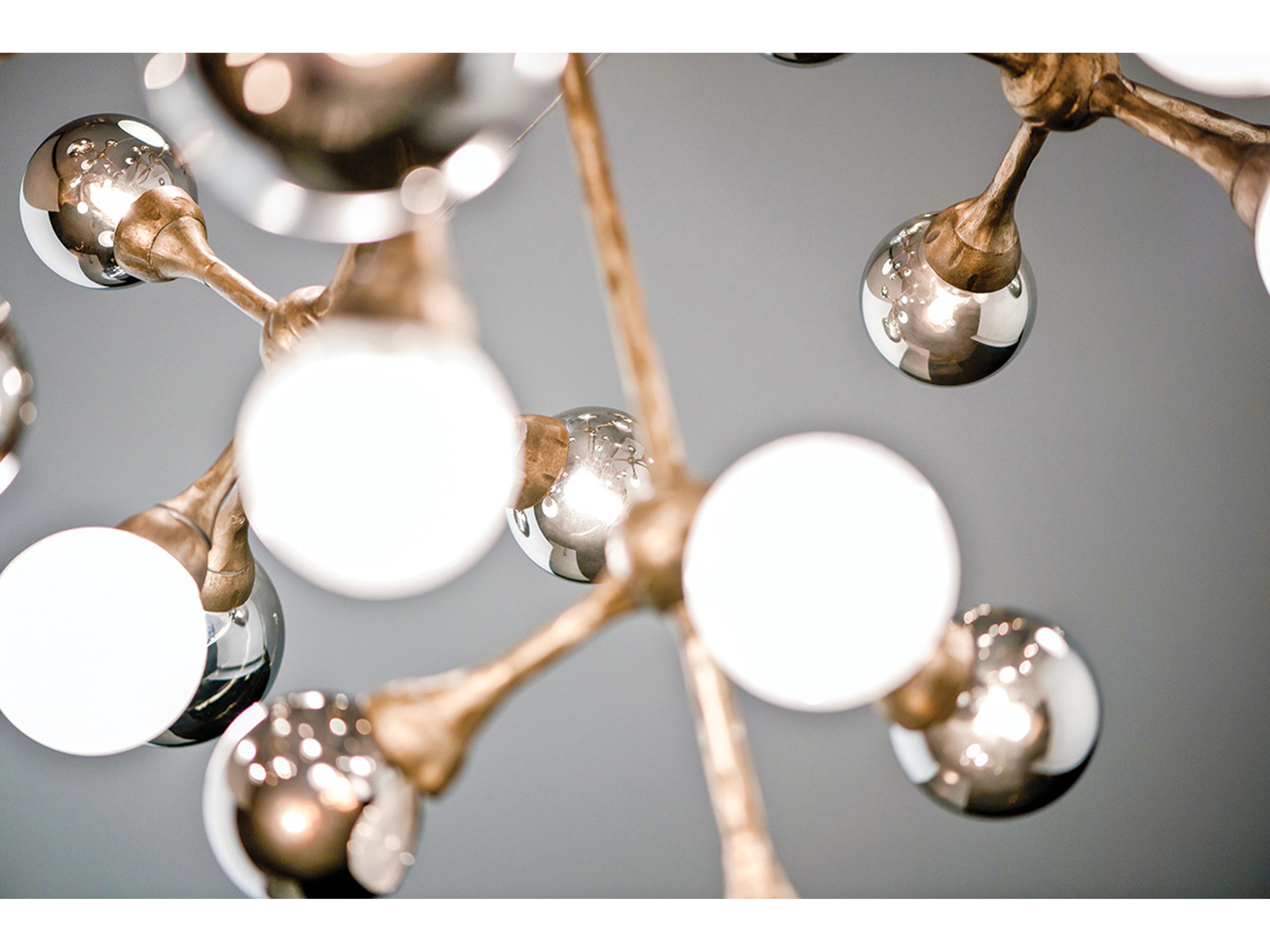 Corbett Lighting Element 10-Light Vienna Bronze Glass Globe Semi Flush Mount