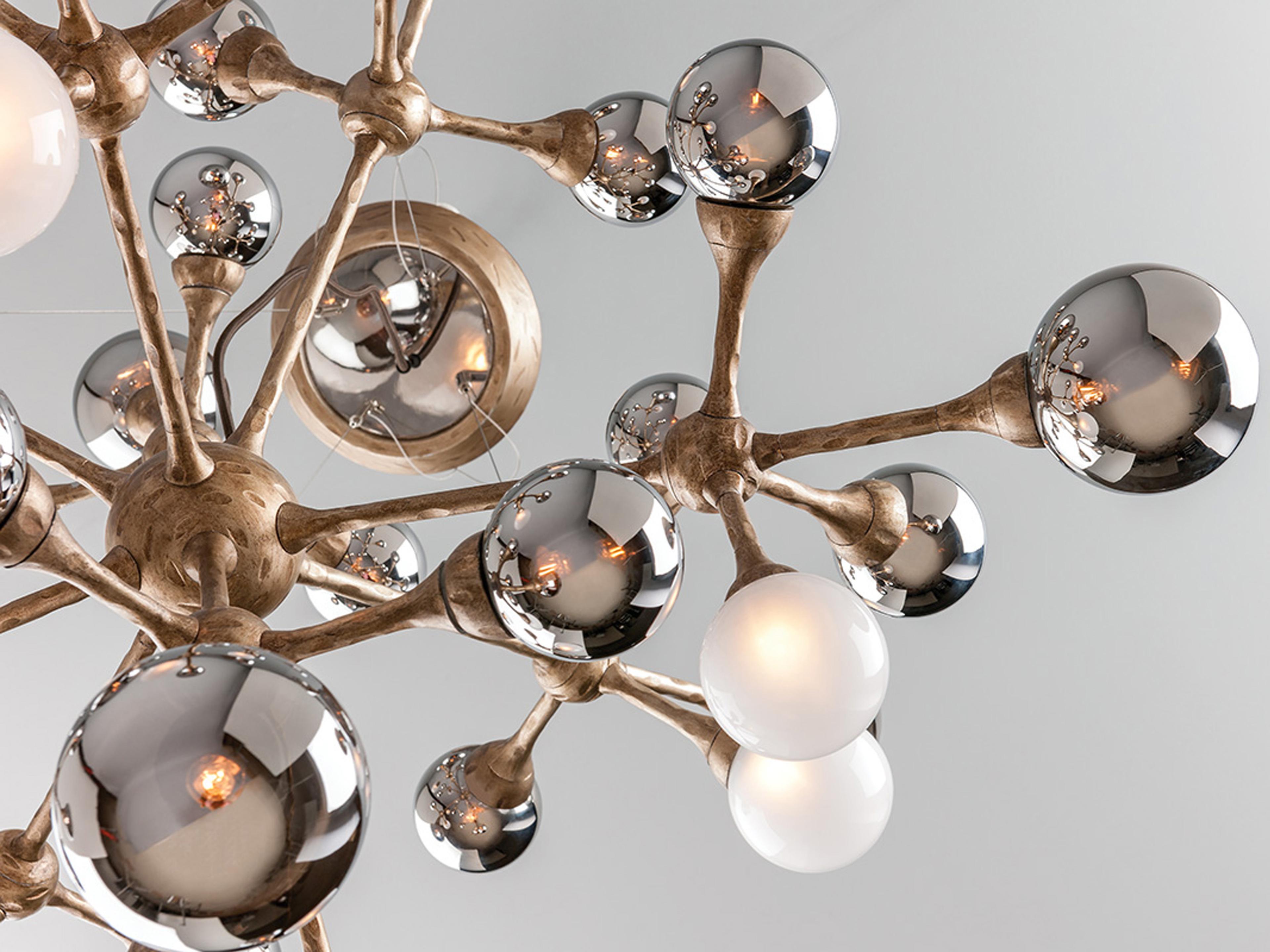 Corbett Lighting Element 40-Light Vienna Bronze Glass Globe Sputnik Chandelier